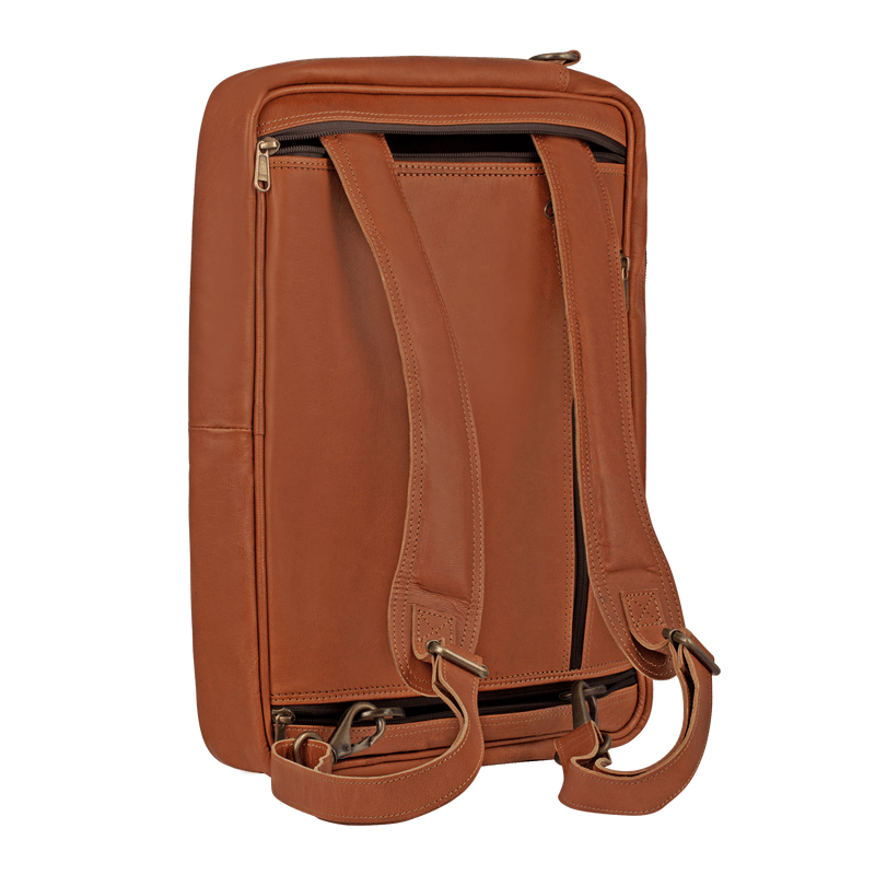 Johnny Fly Co. convertible backpack messenger heren bruin achterkant