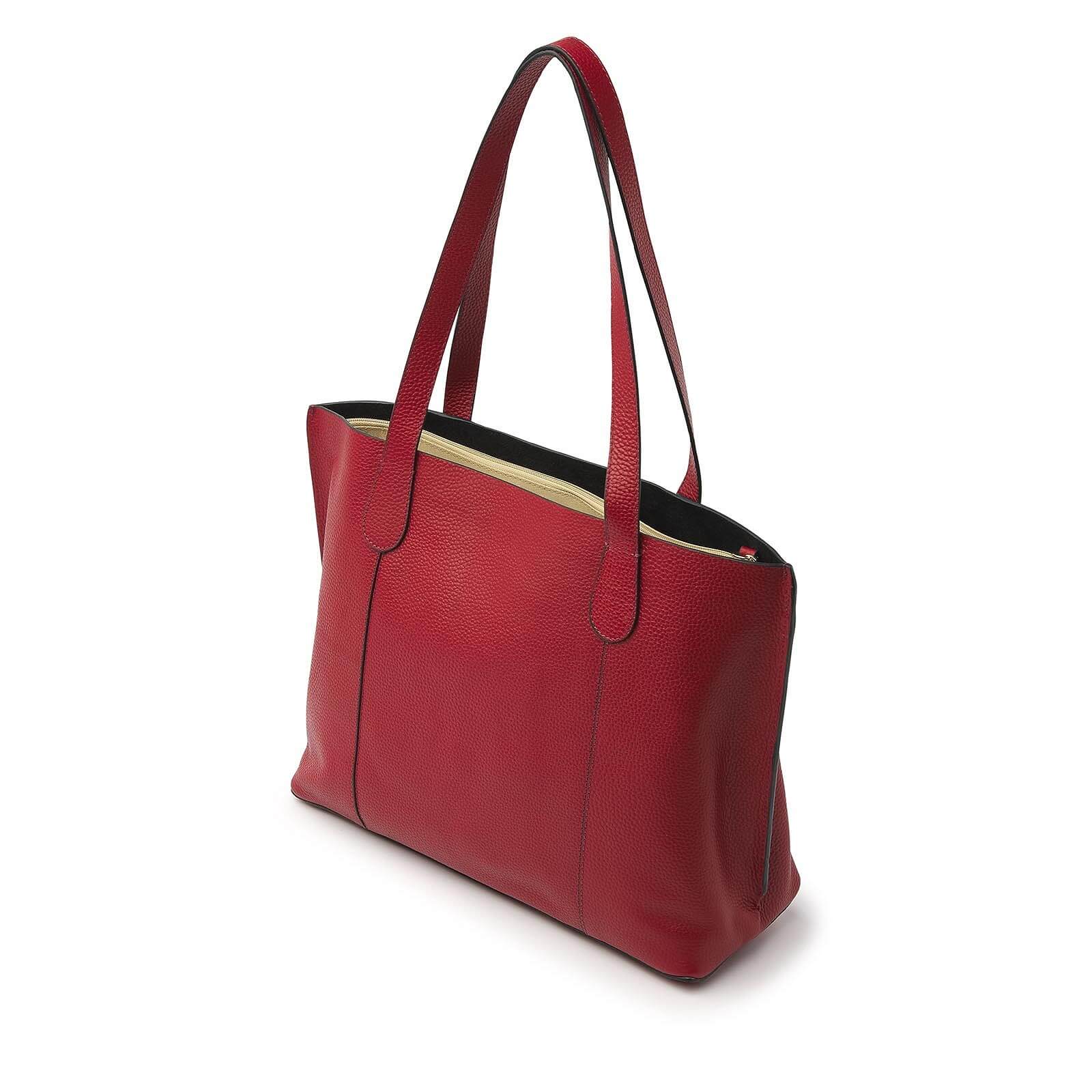 dR Amsterdam leren shopper Mint voor dames 1103730 rood achterkant