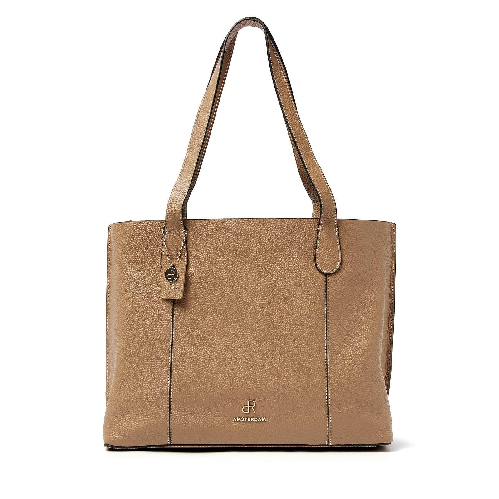 dR Amsterdam leren shopper Mint voor dames 1103730 taupe