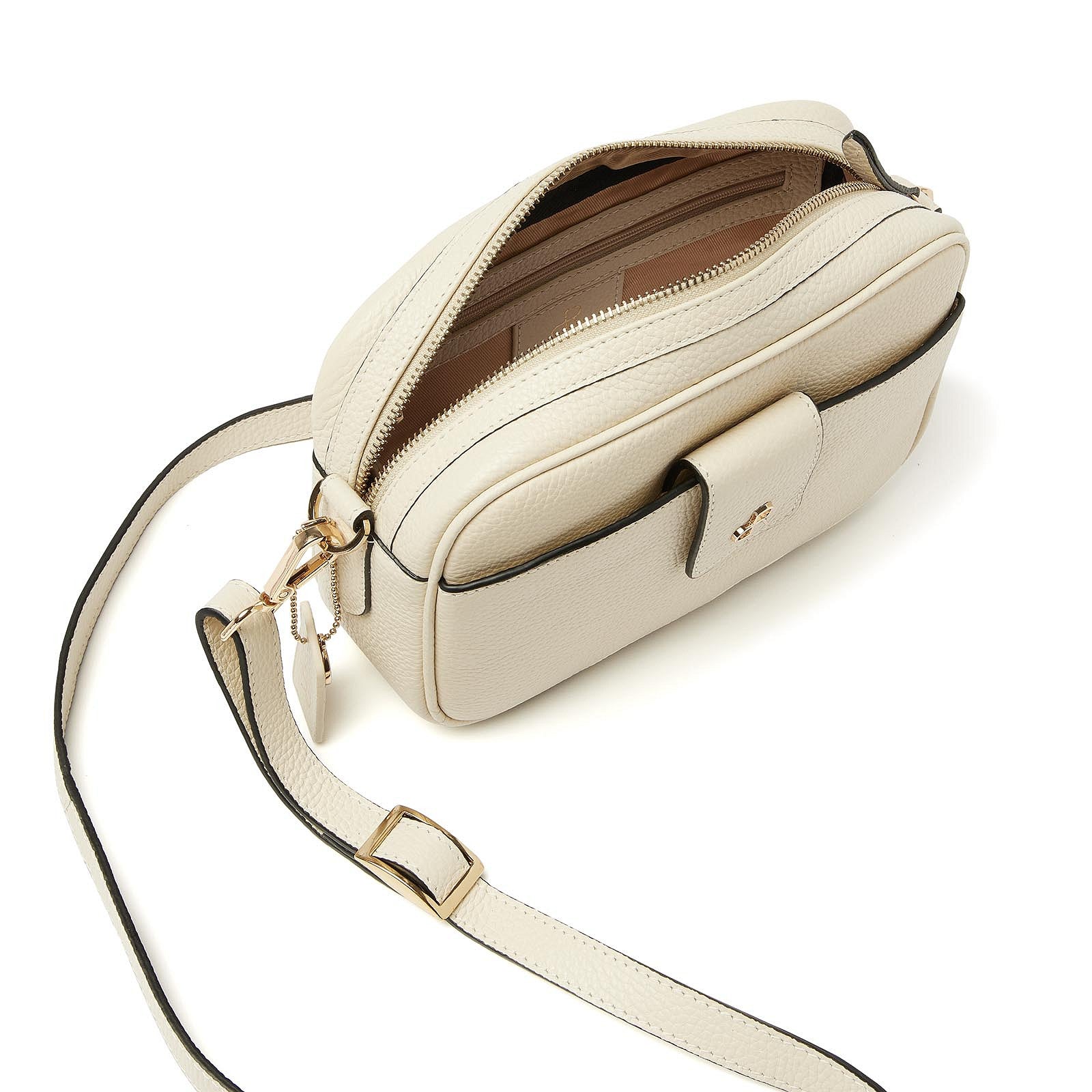 dR Amsterdam Crossbody tas Mint 1103744 voor dames beige binnenkant