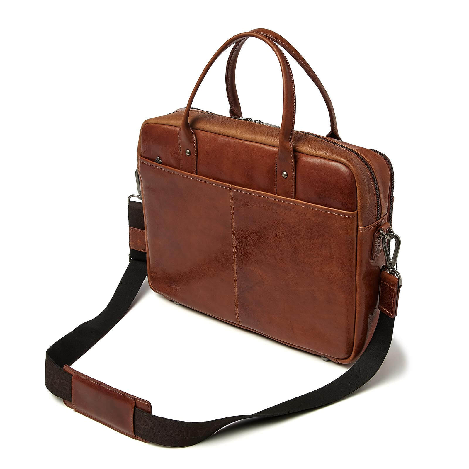 dR Amsterdam laptoptas Milan 15,6 inch voor heren 283756 cognac achterkant