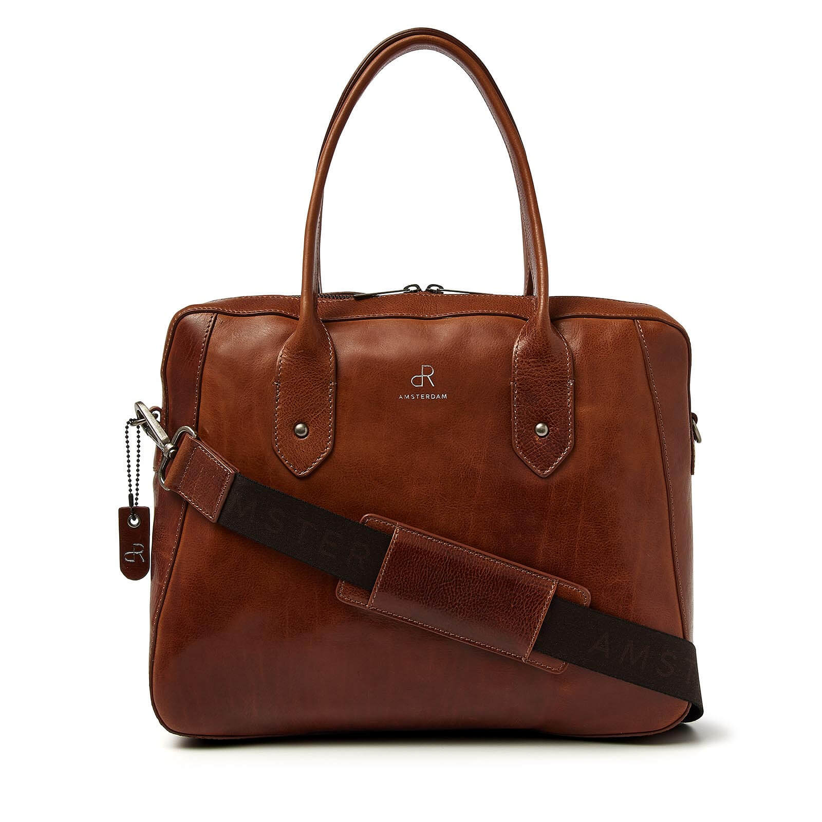 dR Amsterdam laptoptassen dames Milan 283758 cognac