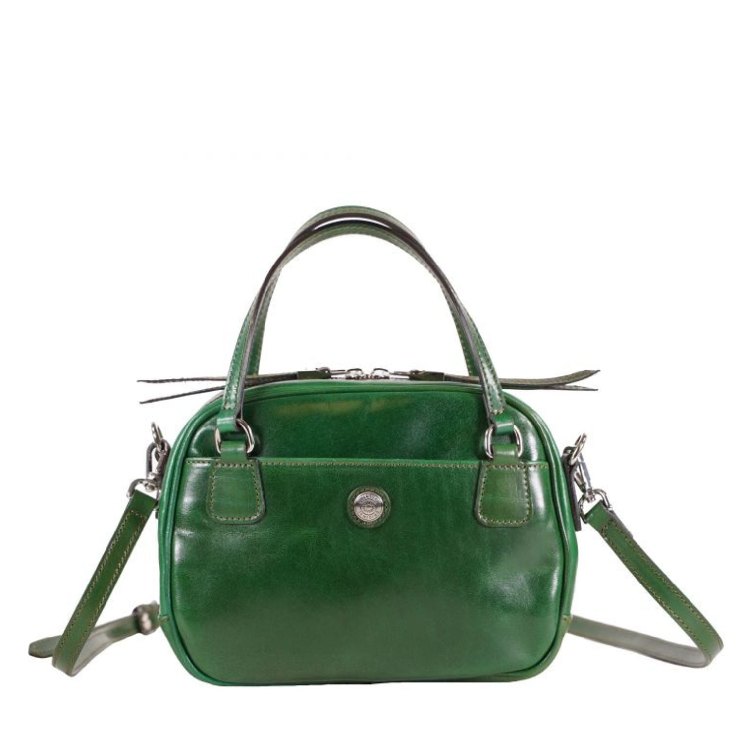 Chiarugi leren handtas Classic voor dames 3567 groen