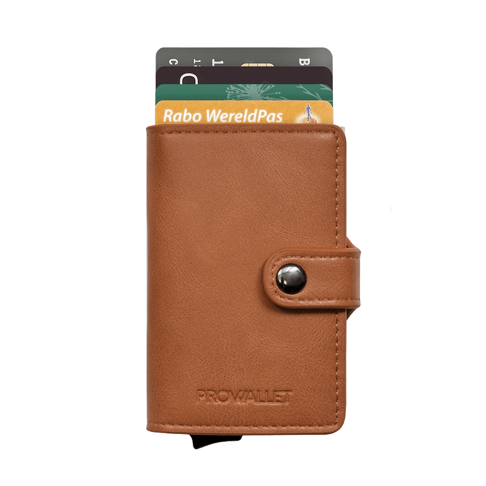 Prowallet pasjeshouder Plus Deluxe caramel bruin 8720387009435 pasjes