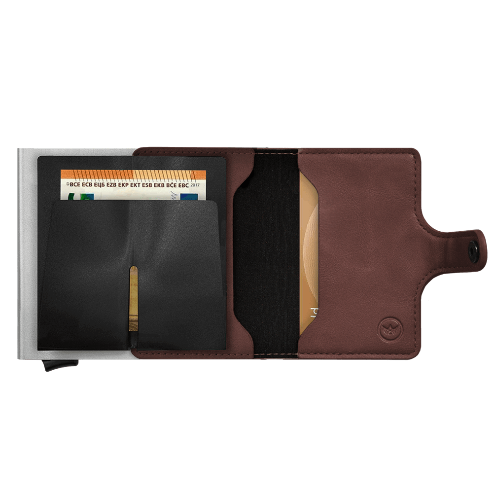 Prowallet pasjeshouder Plus Deluxe coffee bruin 8720387009466 binnenvakken