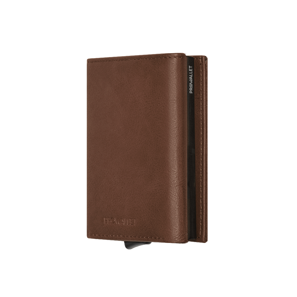 Prowallet pasjeshouder classic coffee bruin voor unisex 8720387009541 zijkant