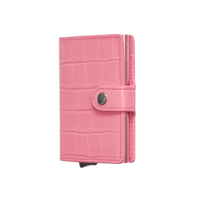 Prowallet pasjeshouder Croco lichtroze voor dames 8721008856360 zijkant