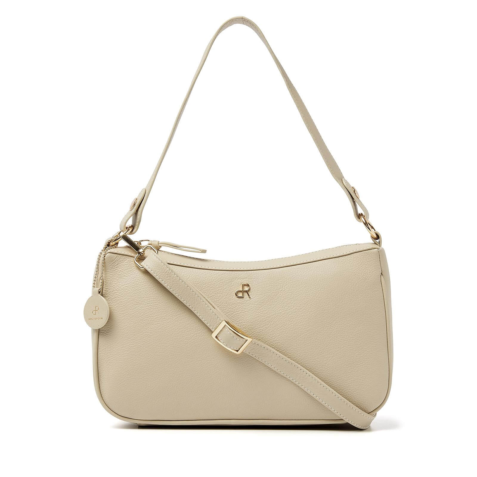 dR Amsterdam leren handtas Faggio voor dames 903708 beige