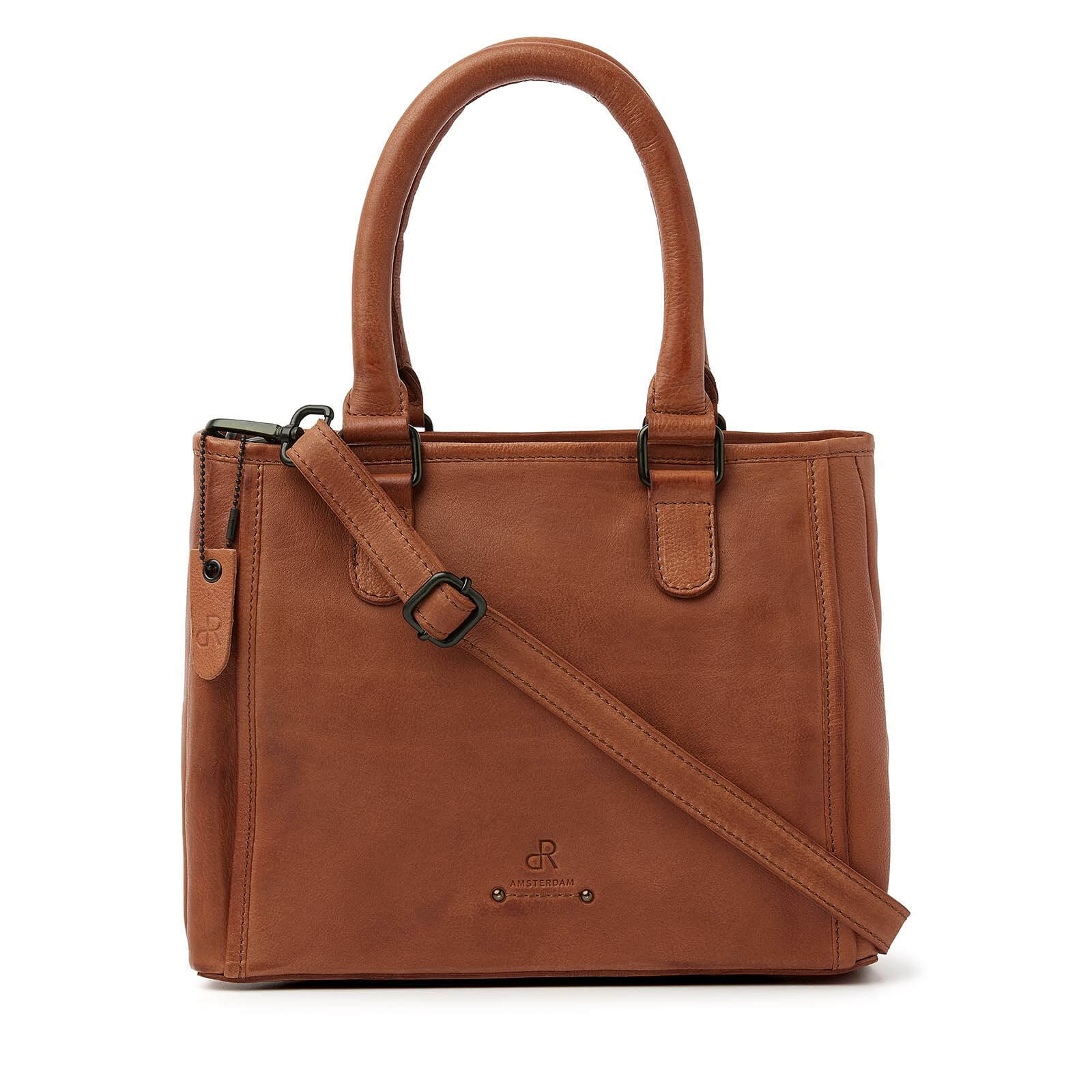 dR Amsterdam leren handtas Tampa voor dames 933670 cognac