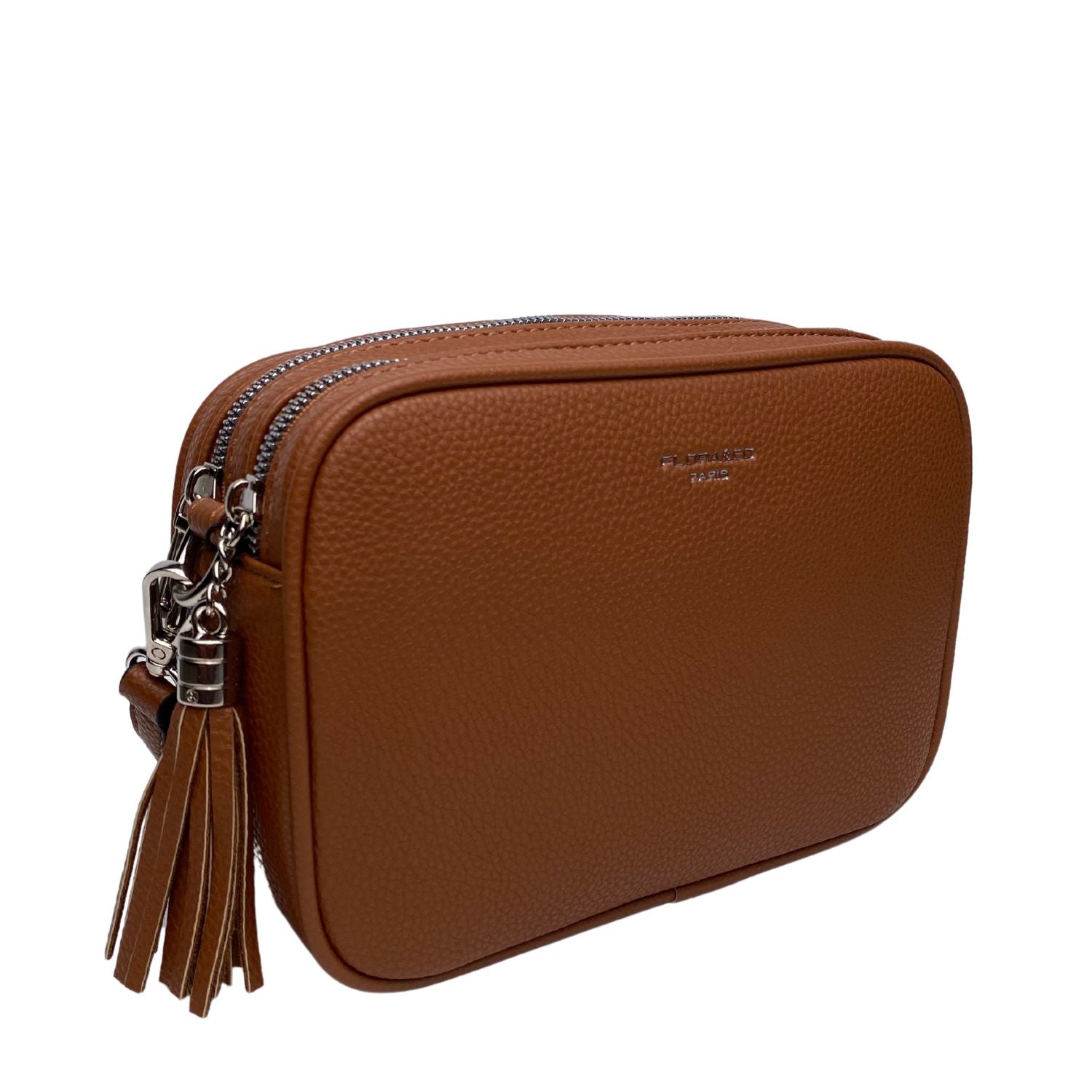 Flora & Co crossbodytassen dames F8035 Cognac zijkant