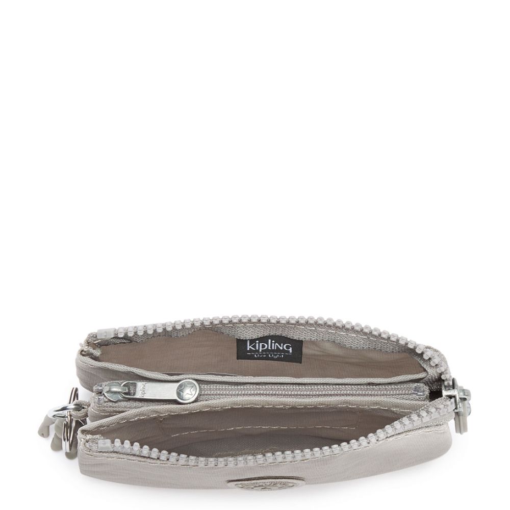 Kipling portemonnees dames Polyamide CREATIVITY S grey gris binnenkant