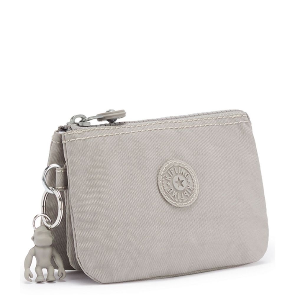 Kipling portemonnees dames Polyamide CREATIVITY S grey gris zijkant