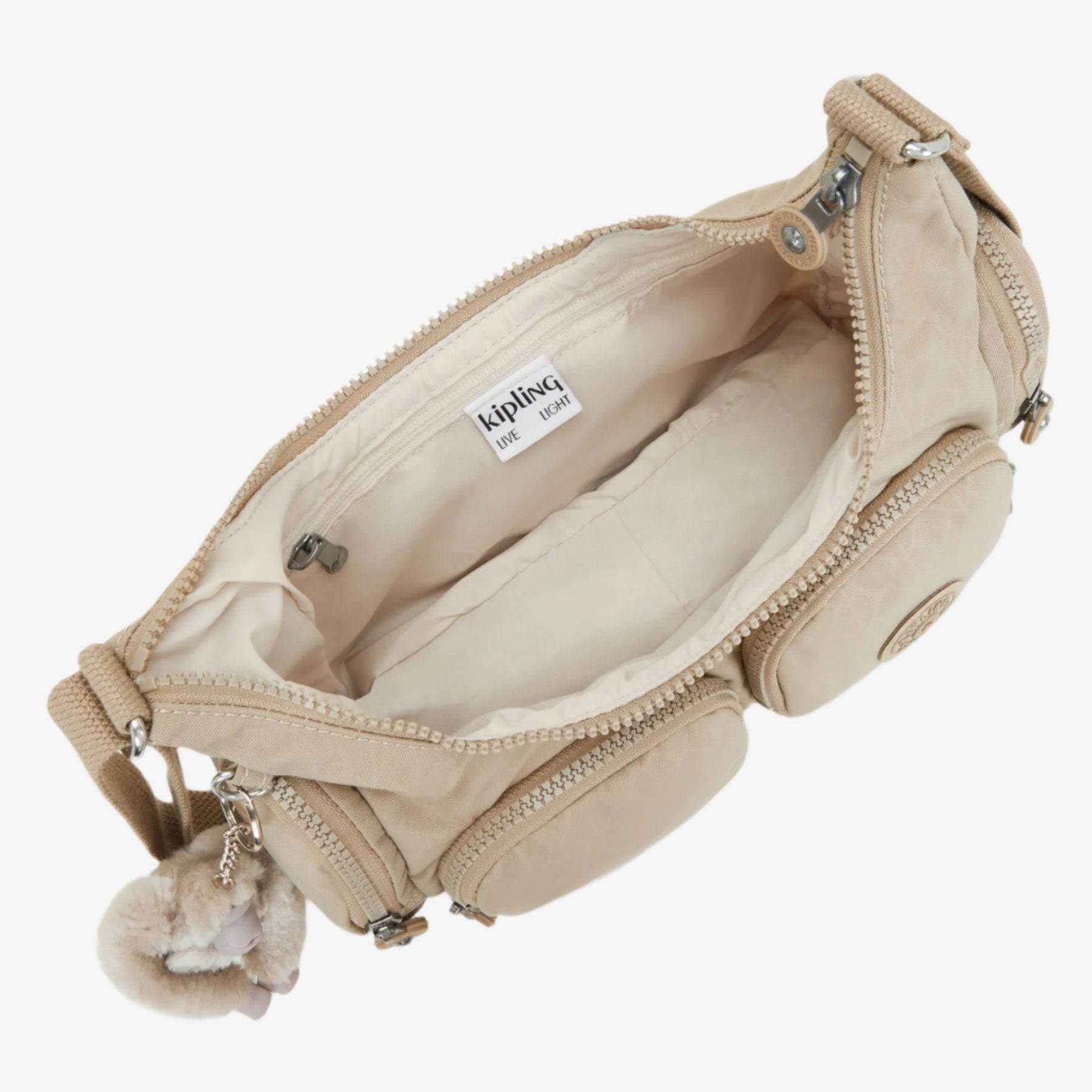 Kipling crossbodytassen dames Rikka S KPKI516496A1 Signature Beige Emb binnenkant