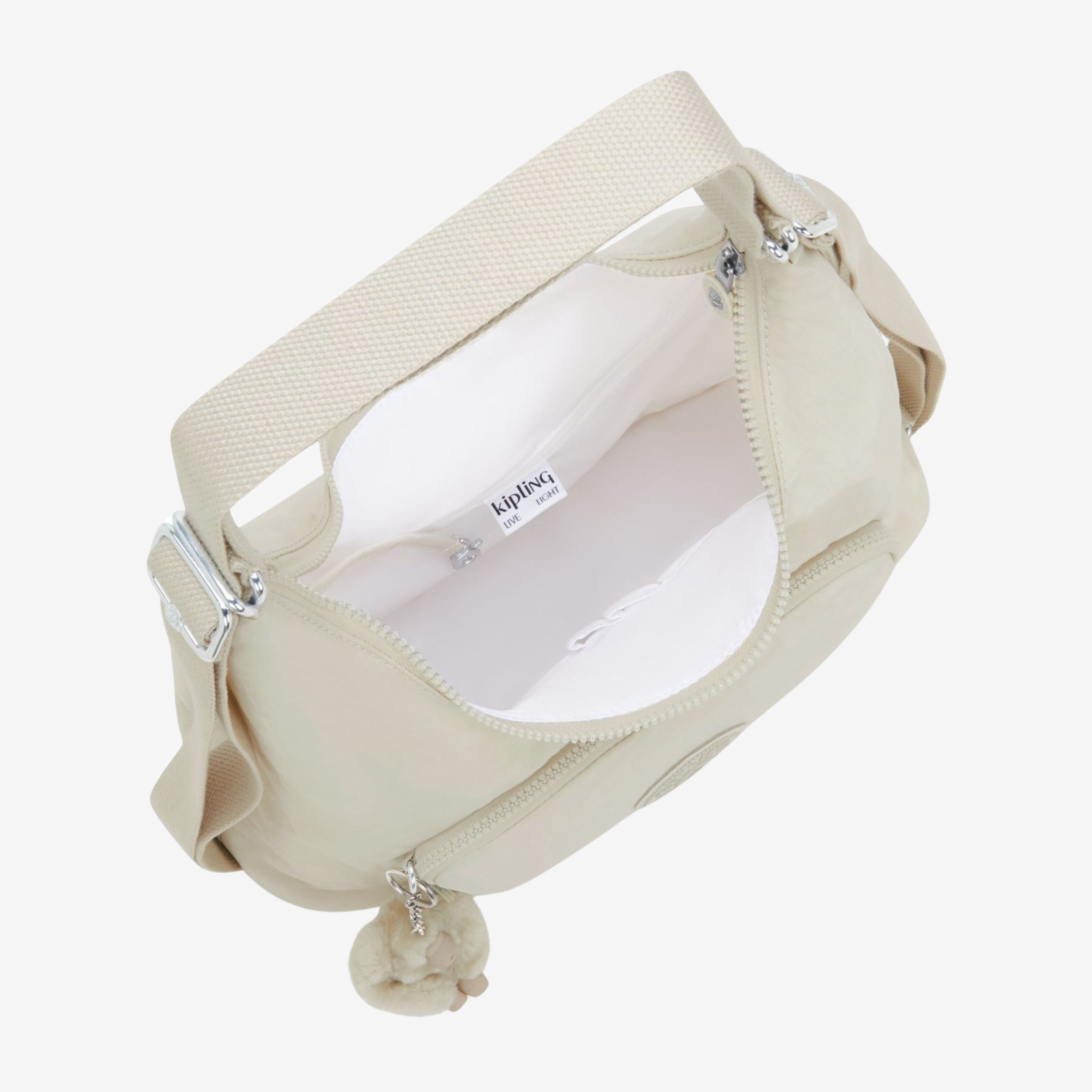 Kipling schoudertassen dames Yenna KPKI67217JR1 Hideaway Beige binnenkant