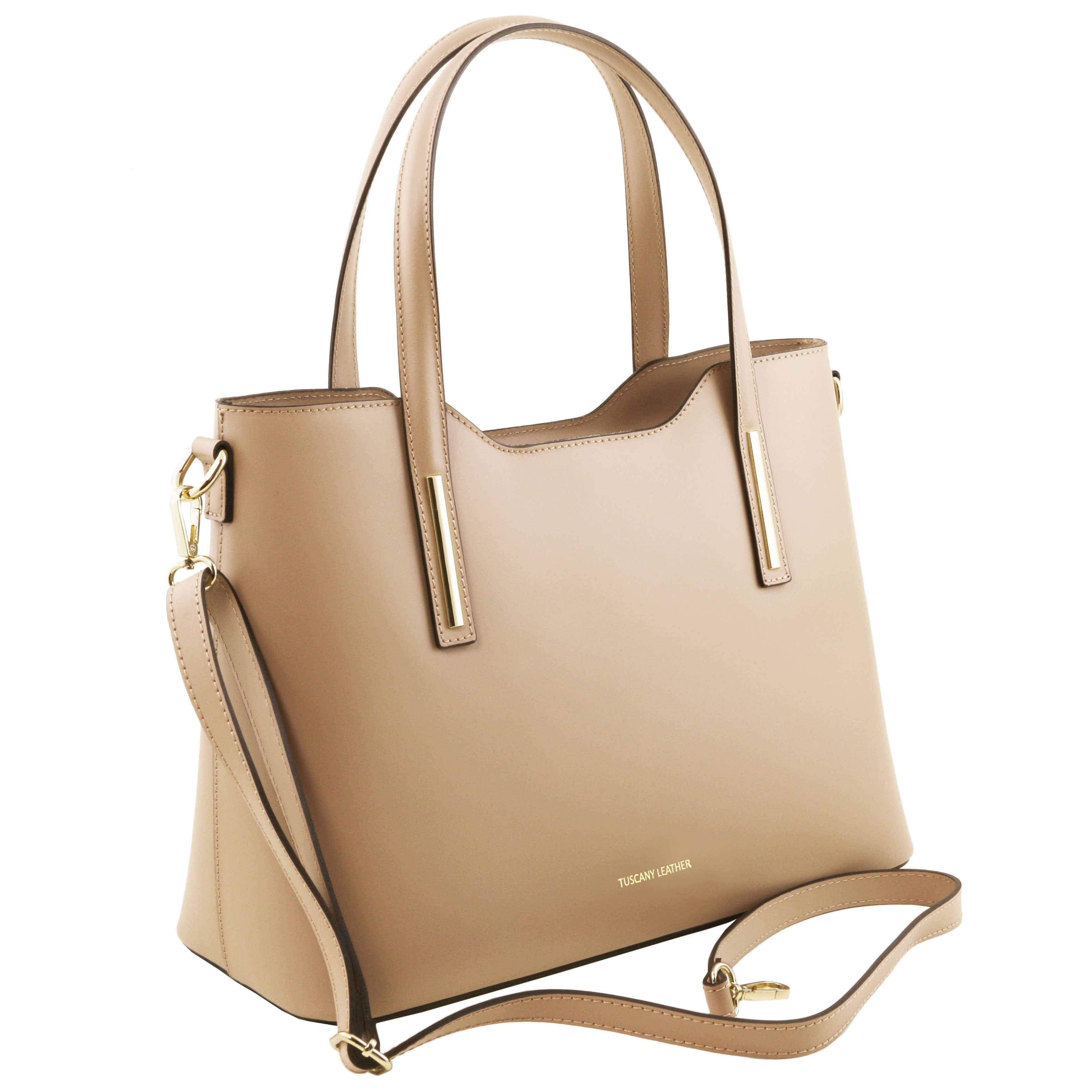 Tuscany Leather shoppers dames Olimpia TL141412 beige zijkant