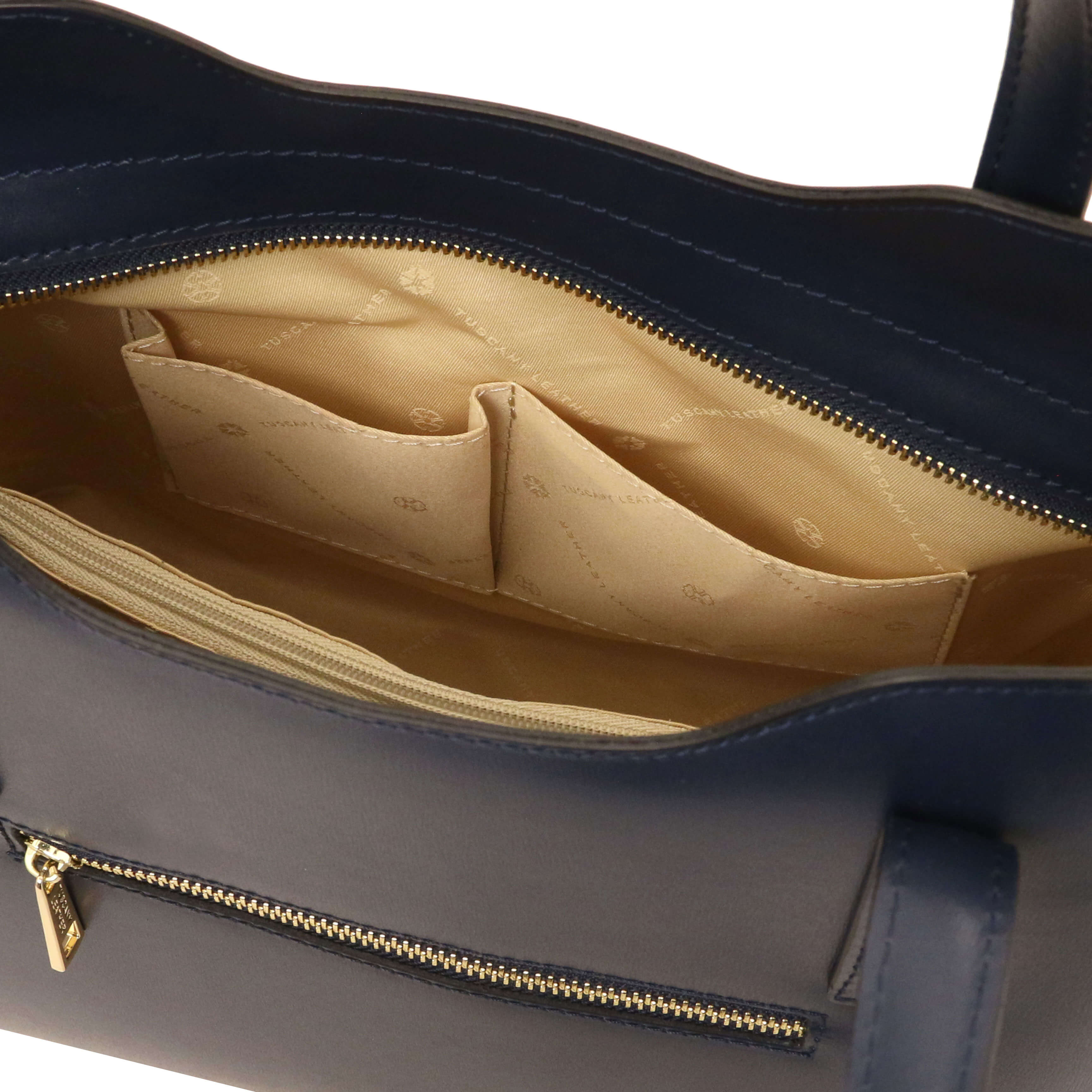 Tuscany Leather shoppers dames Olimpia TL141412 donkerblauw binnenvakken