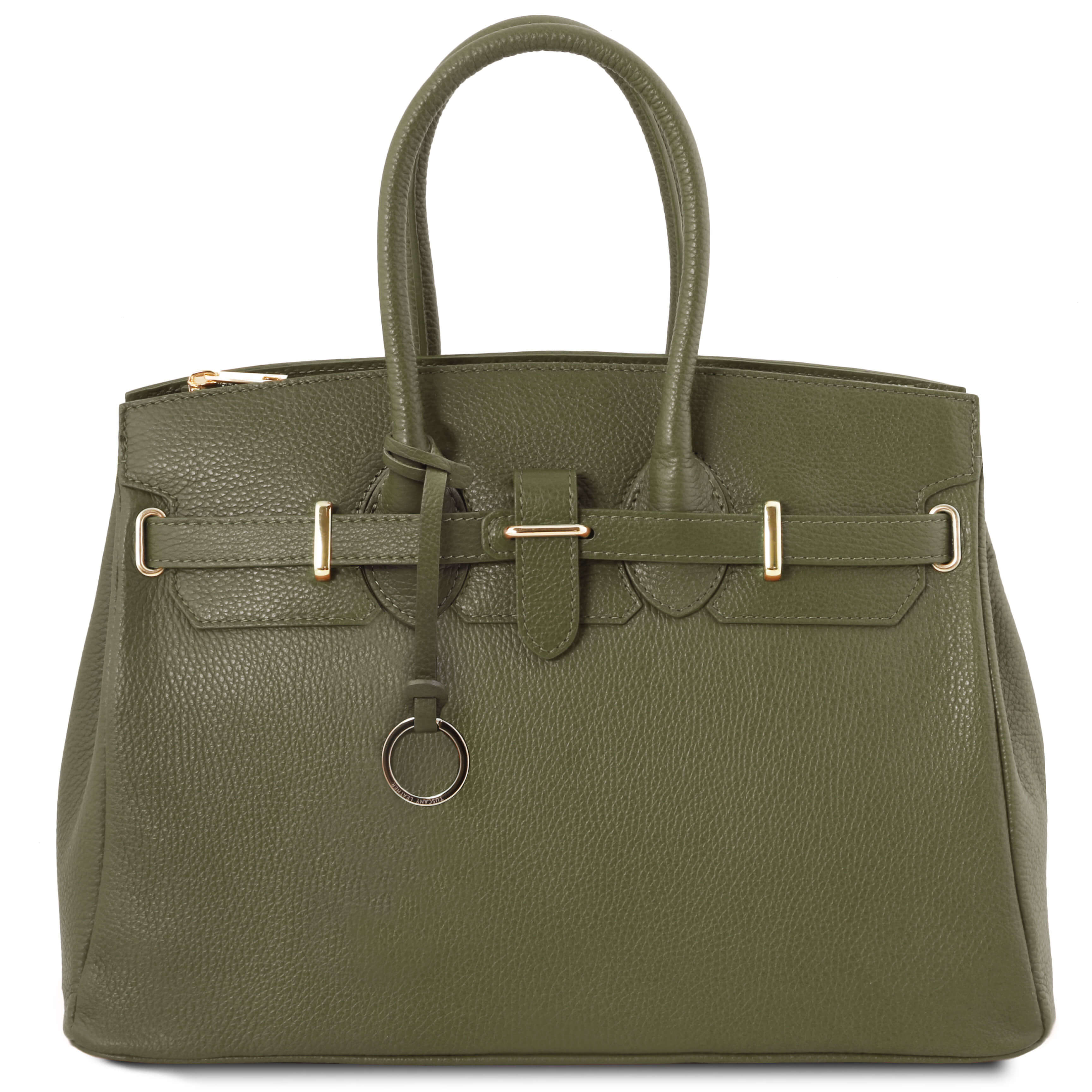 Tuscany Leather leren handtas TL Bag A4 voor dames TL141529 groen