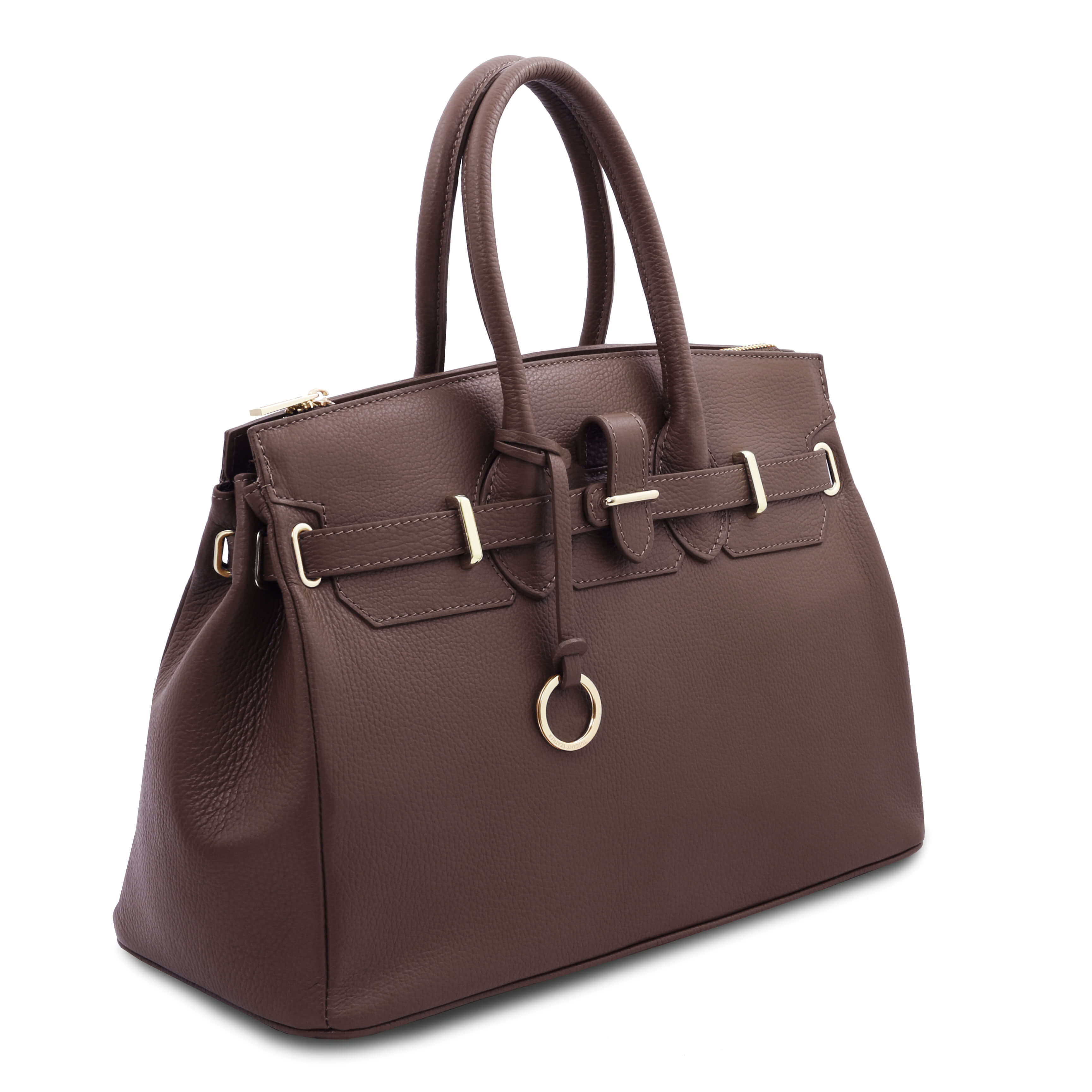 Tuscany Leather handtassen dames TL Bag TL141529 donkerbruin zijkant