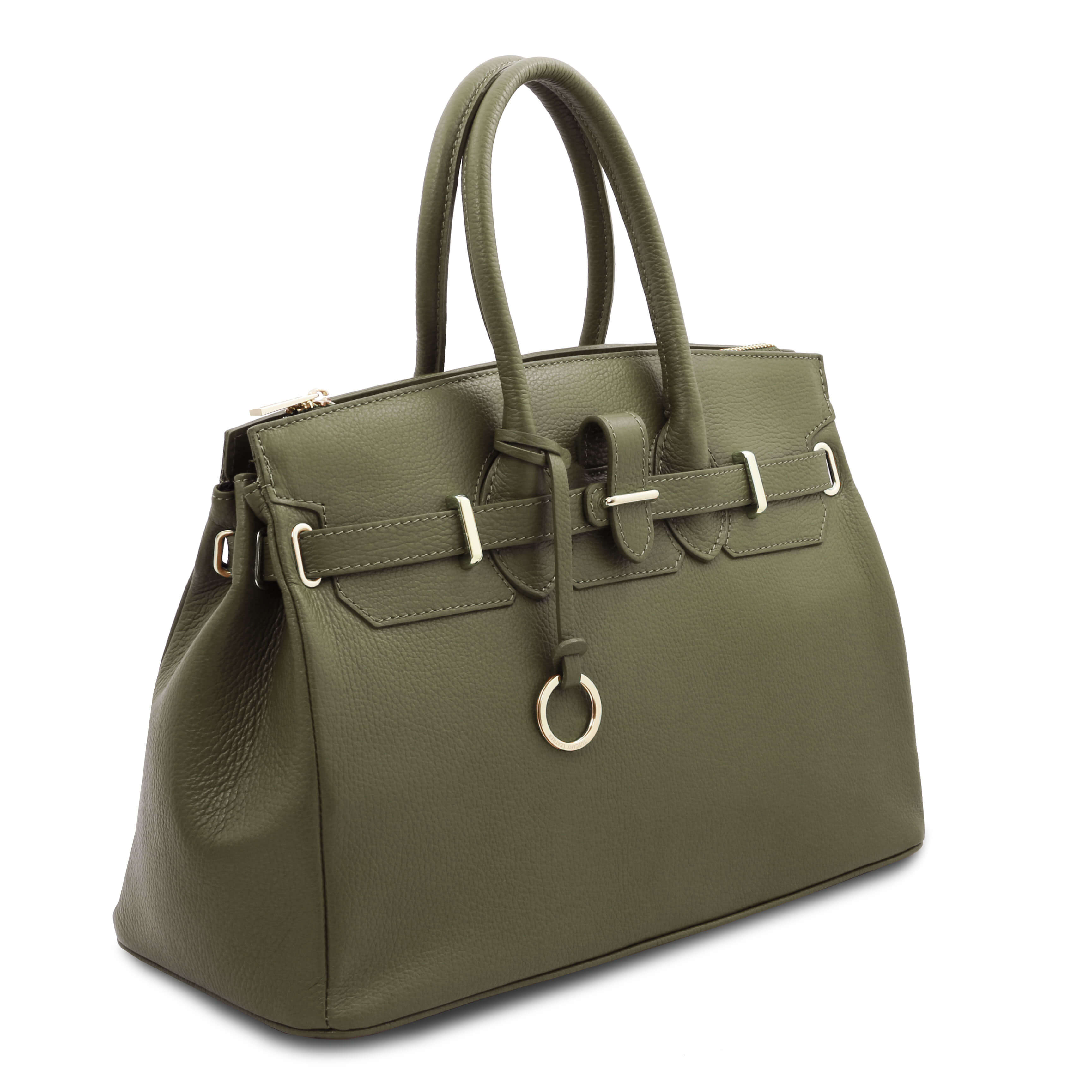 Tuscany Leather handtassen dames TL Bag TL141529 donkergroen zijkant