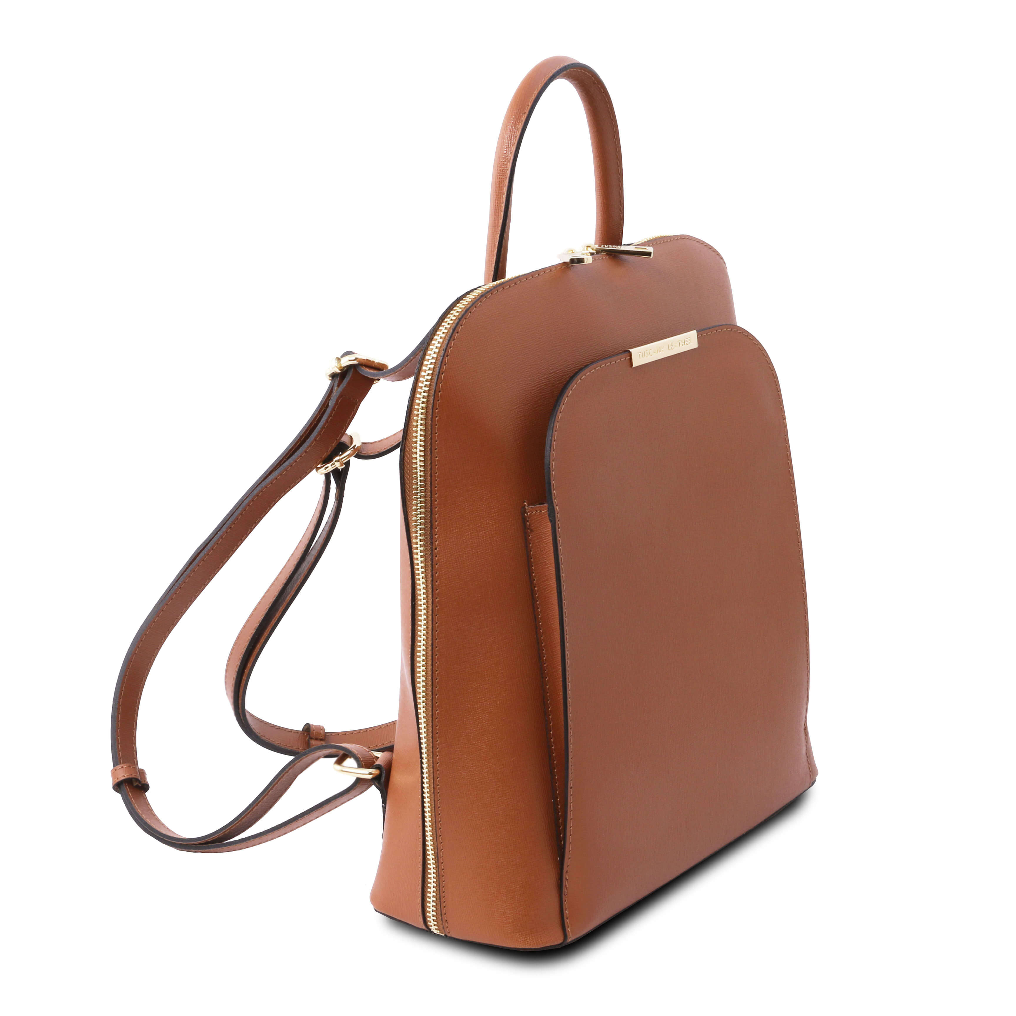 Tuscany Leather rugtassen dames TL Bag TL141631 cognac zijkant