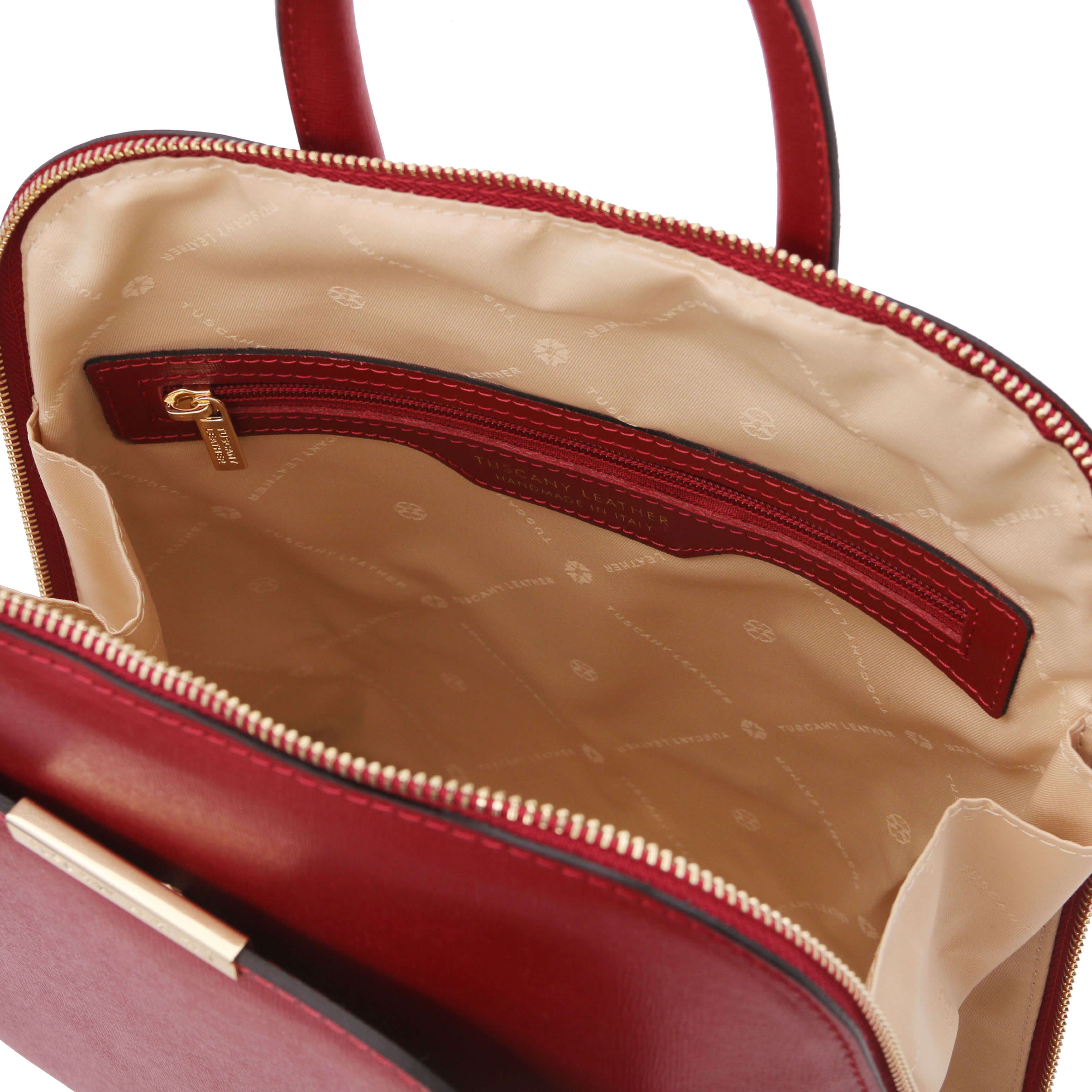 Tuscany Leather rugtassen dames TL Bag TL141631 red binnenkant