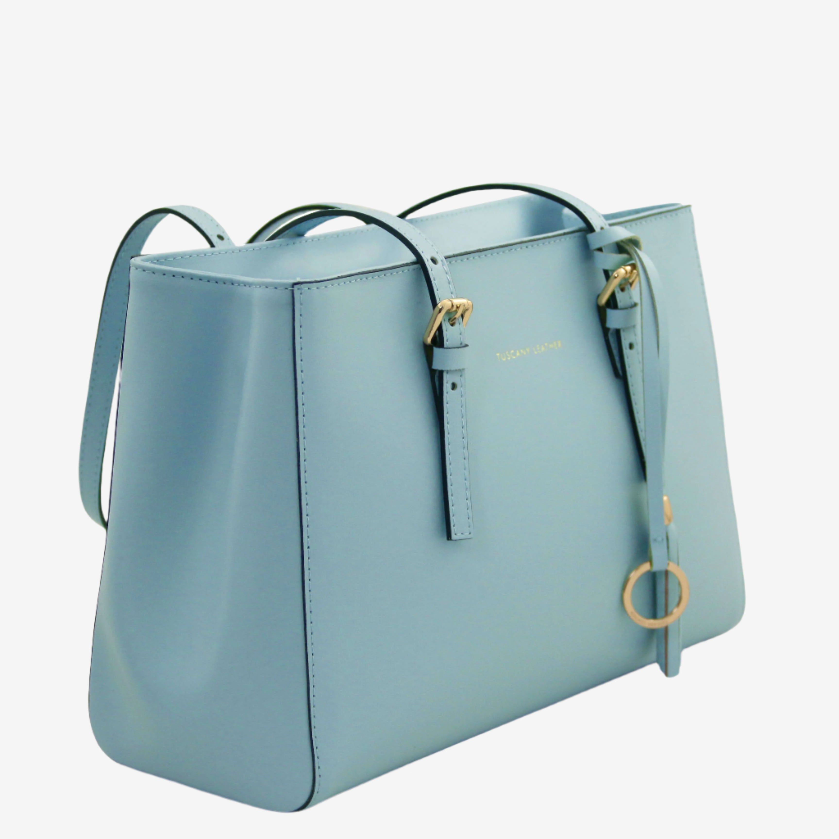 Tuscany Leather shoppers dames TL Bag TL142037 light blue zijkant