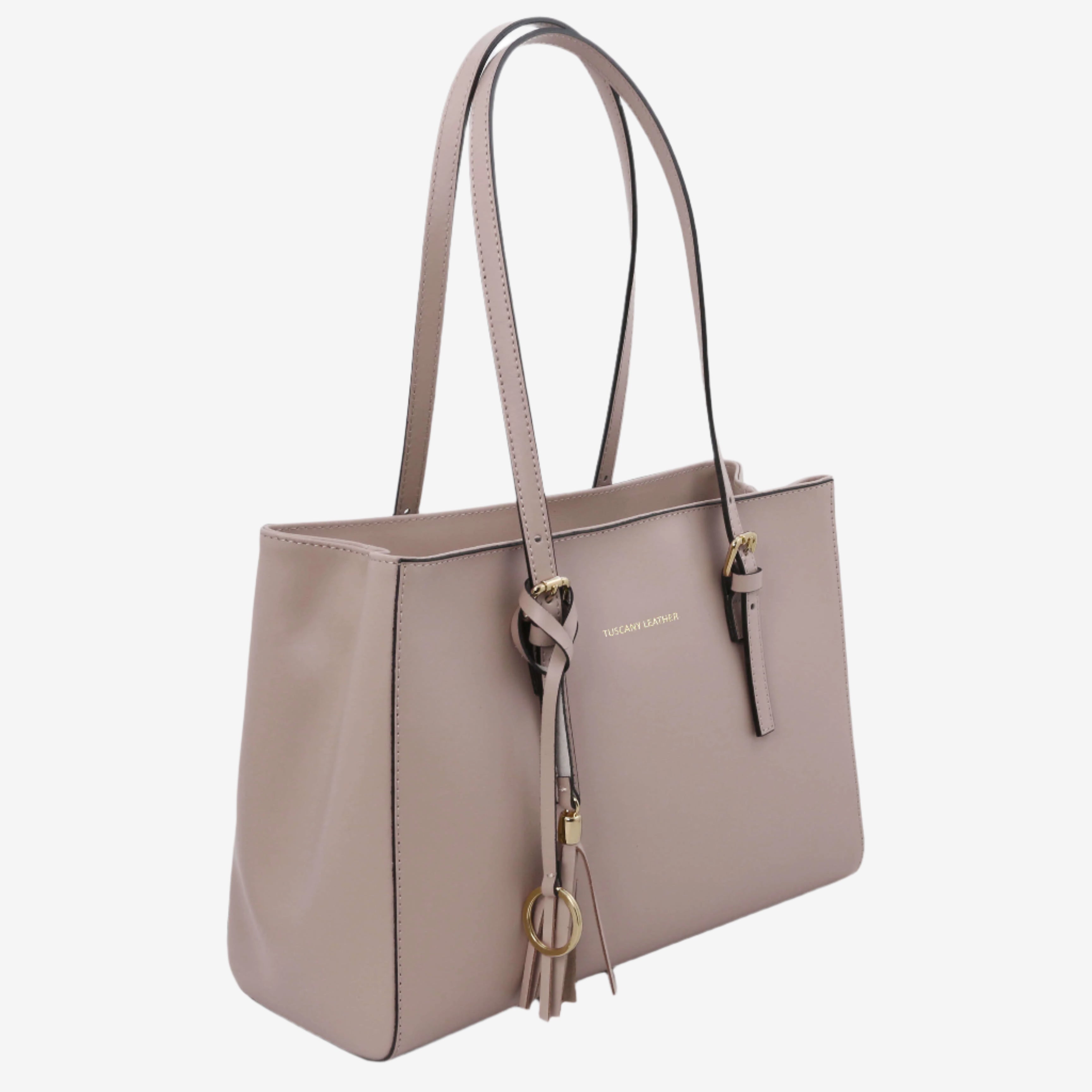 Tuscany Leather shoppers dames TL Bag TL142037 light taupe zijkant