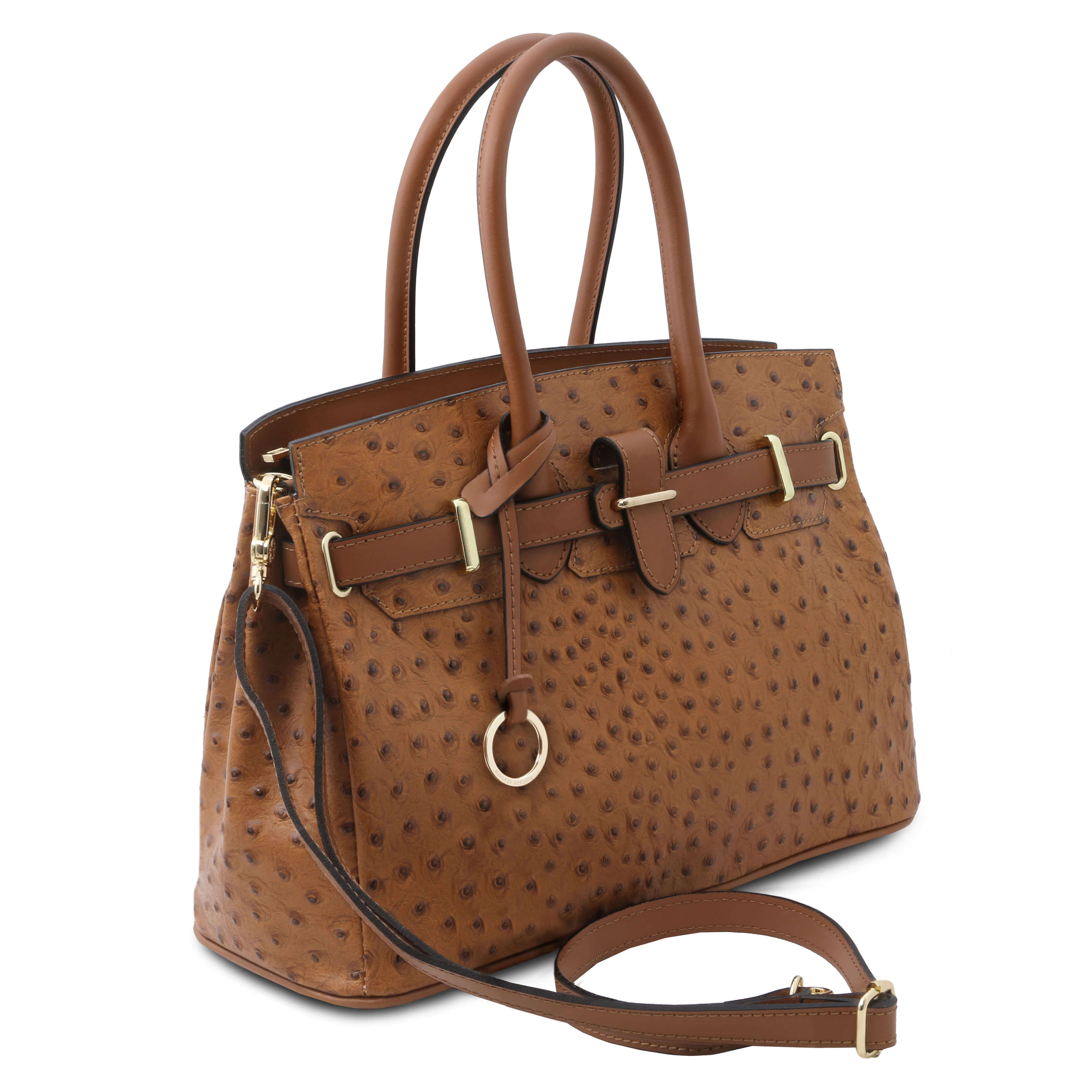 Tuscany Leather handtassen dames TL Bag TL142394 cognac zijkant