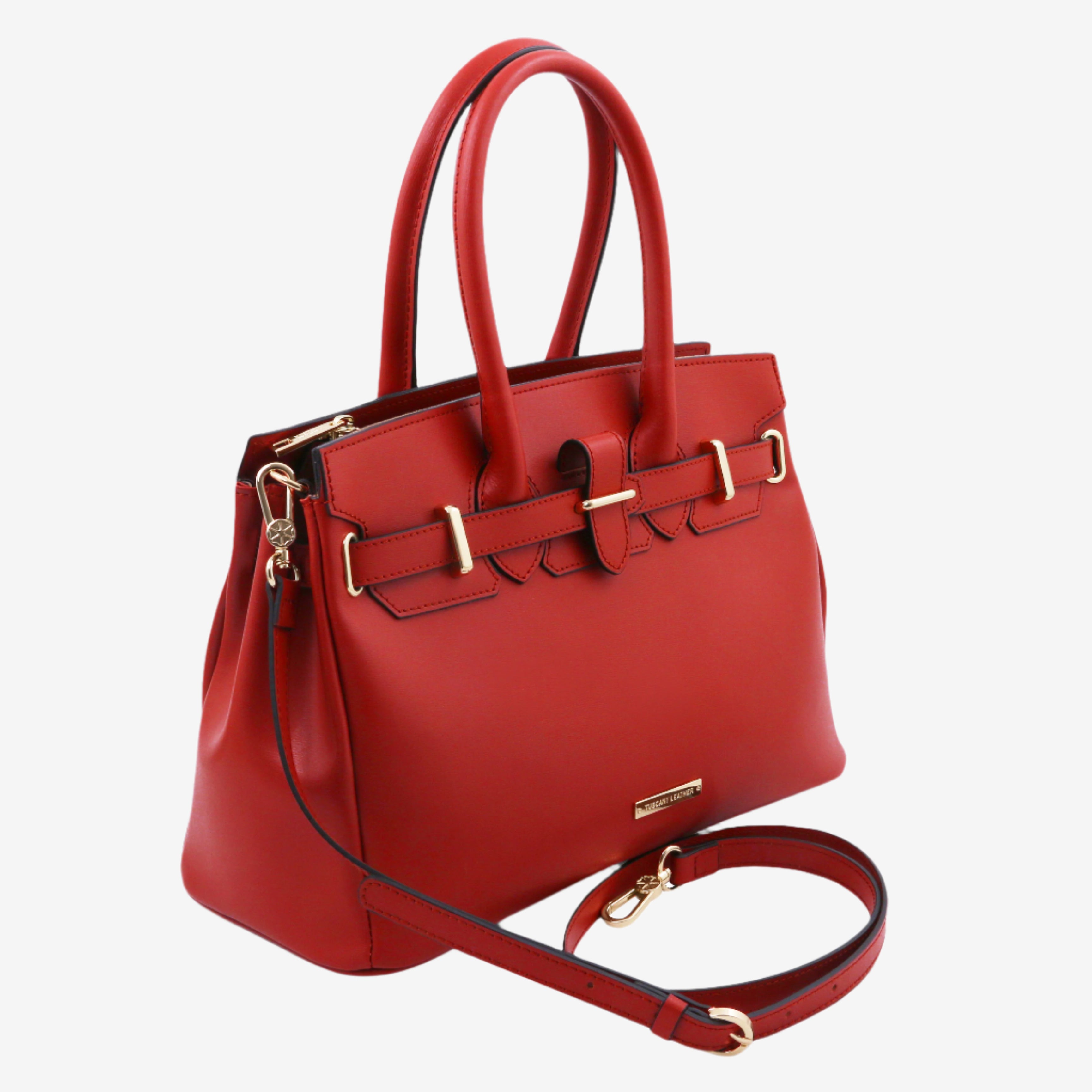 Tuscany Leather handtassen dames TL Bag TL142174 lipstick red zijkant