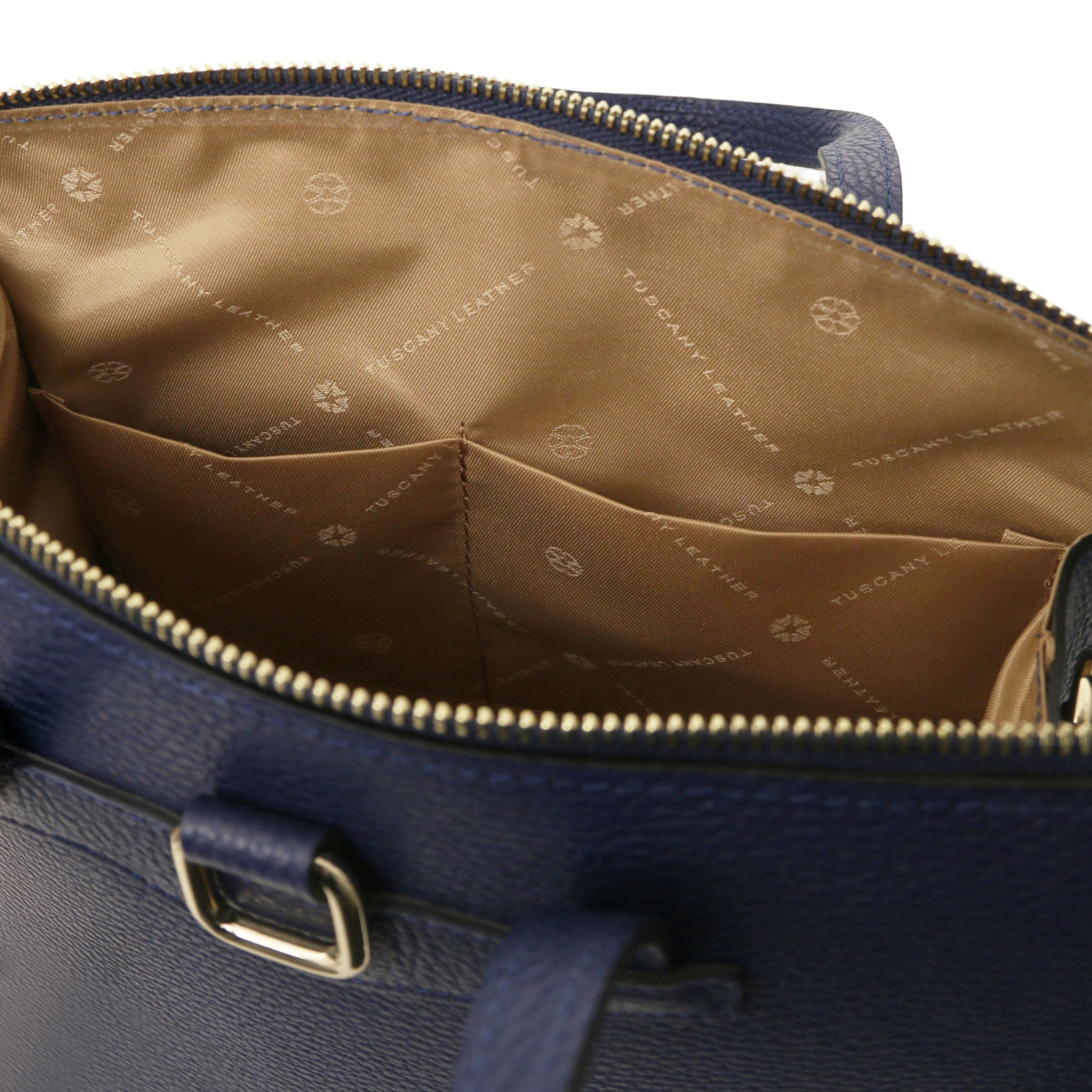 Tuscany Leather rugtassen dames TL Bag TL142211 dark blue binnenvakken