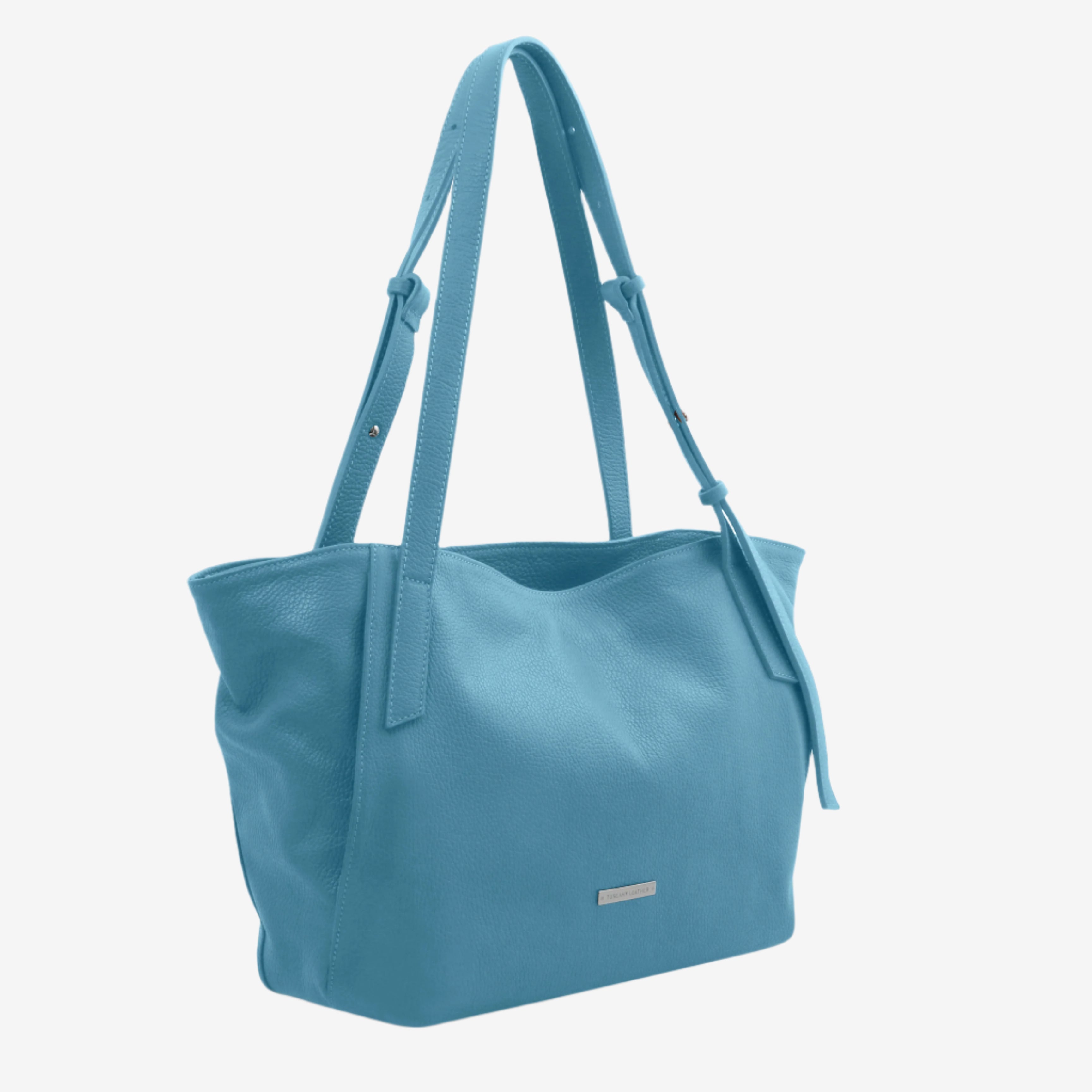 Tuscany Leather shoppers dames TL BAG TL142230 Azure zijkant