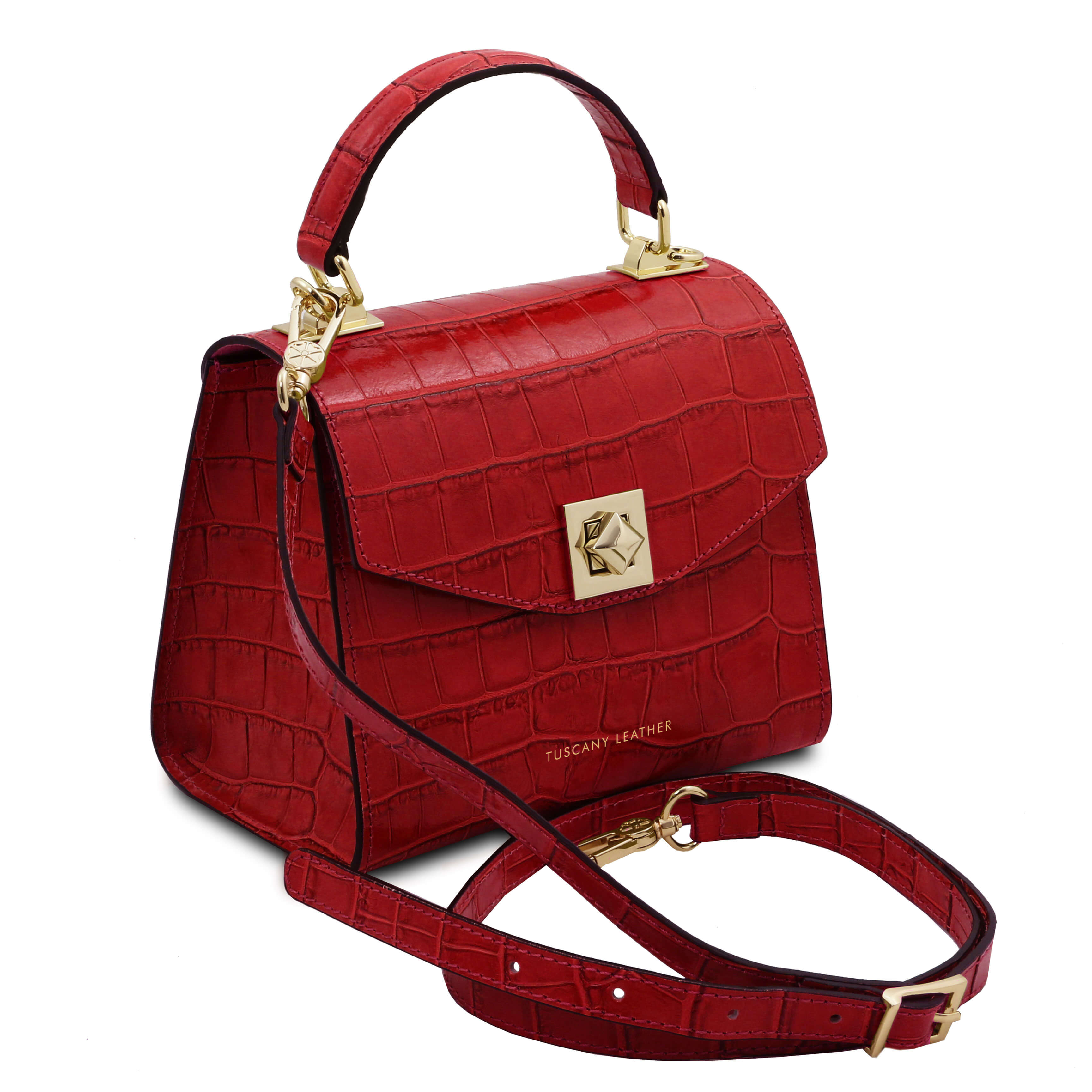 Tuscany Leather handtassen dames Atena TL142267 rood zijkant