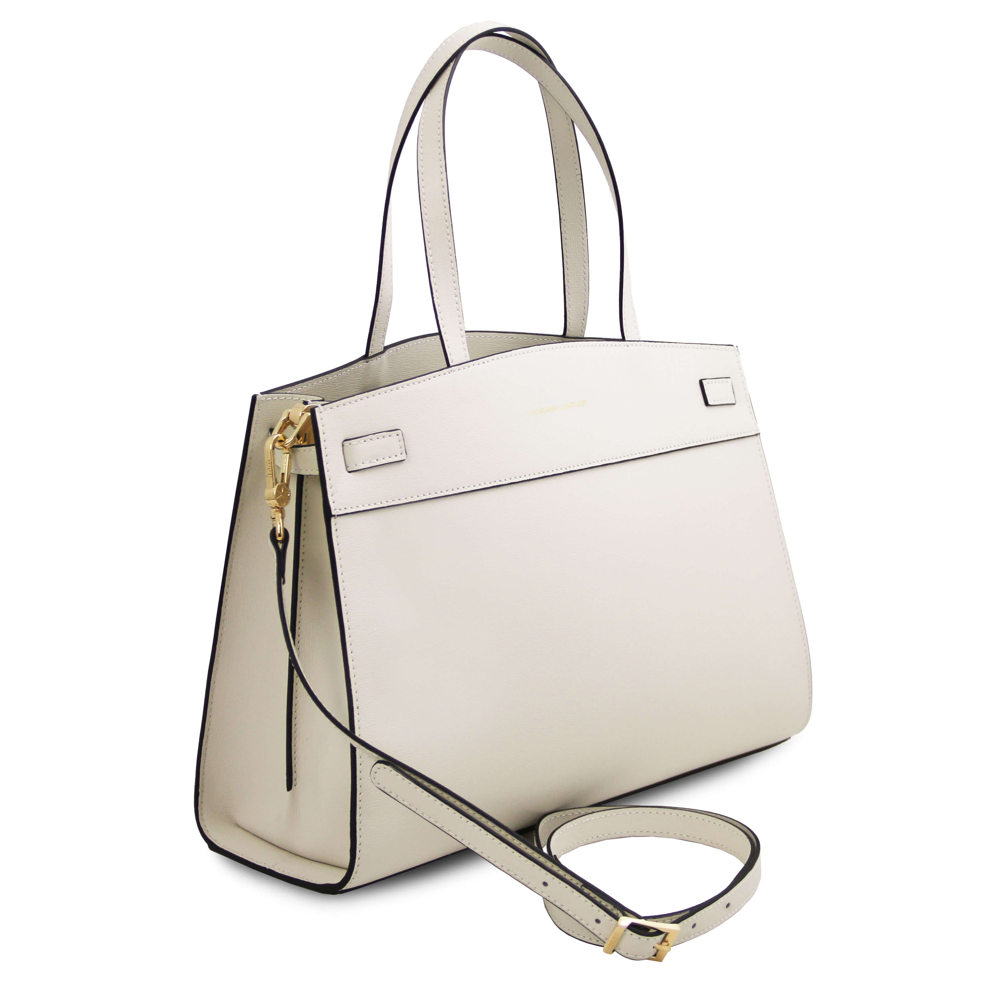 Tuscany Leather leren shopper MUSA voor dames TL142382 beige zijkant