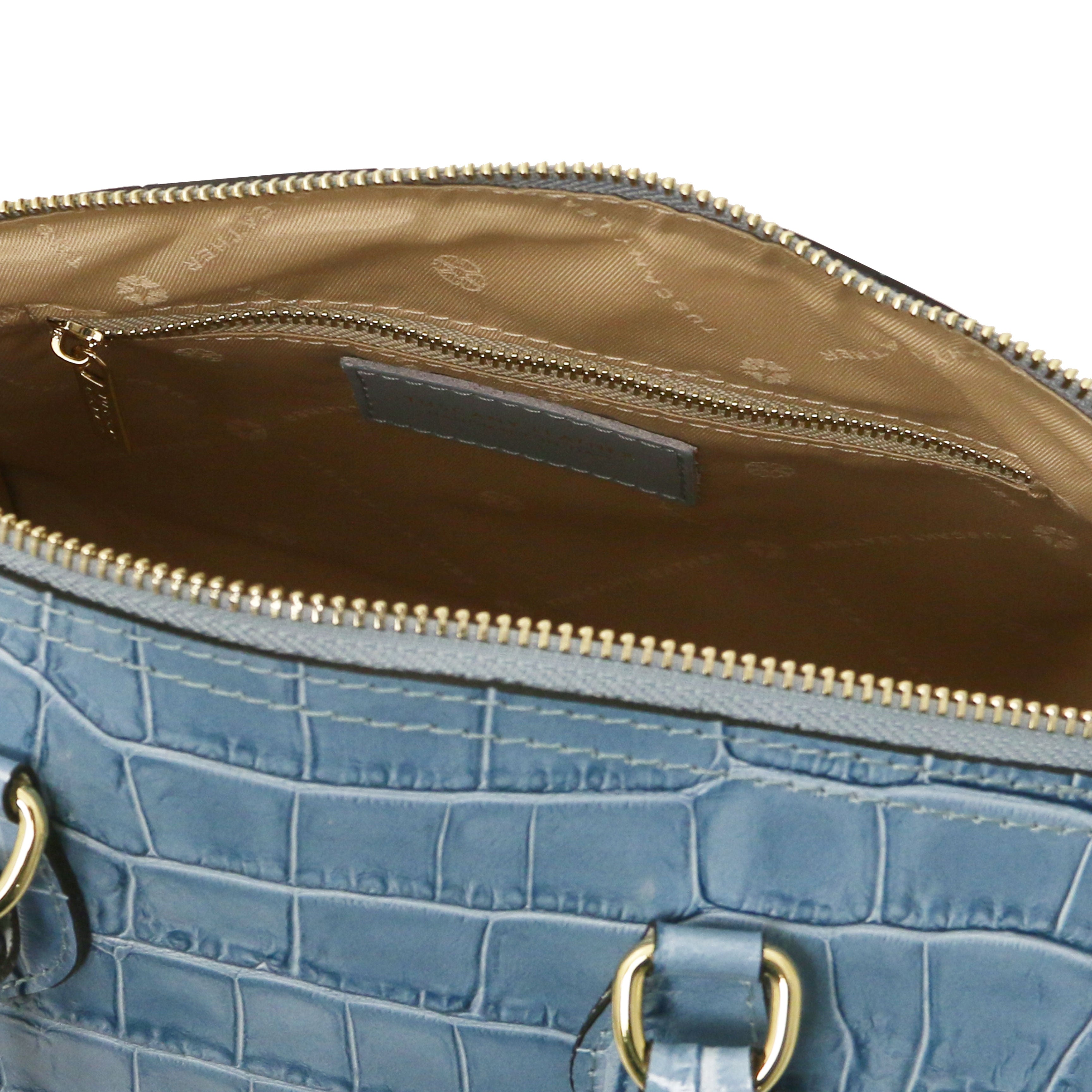 Tuscany Leather handtas Layla croco TL142398 Light Blue binnenkant