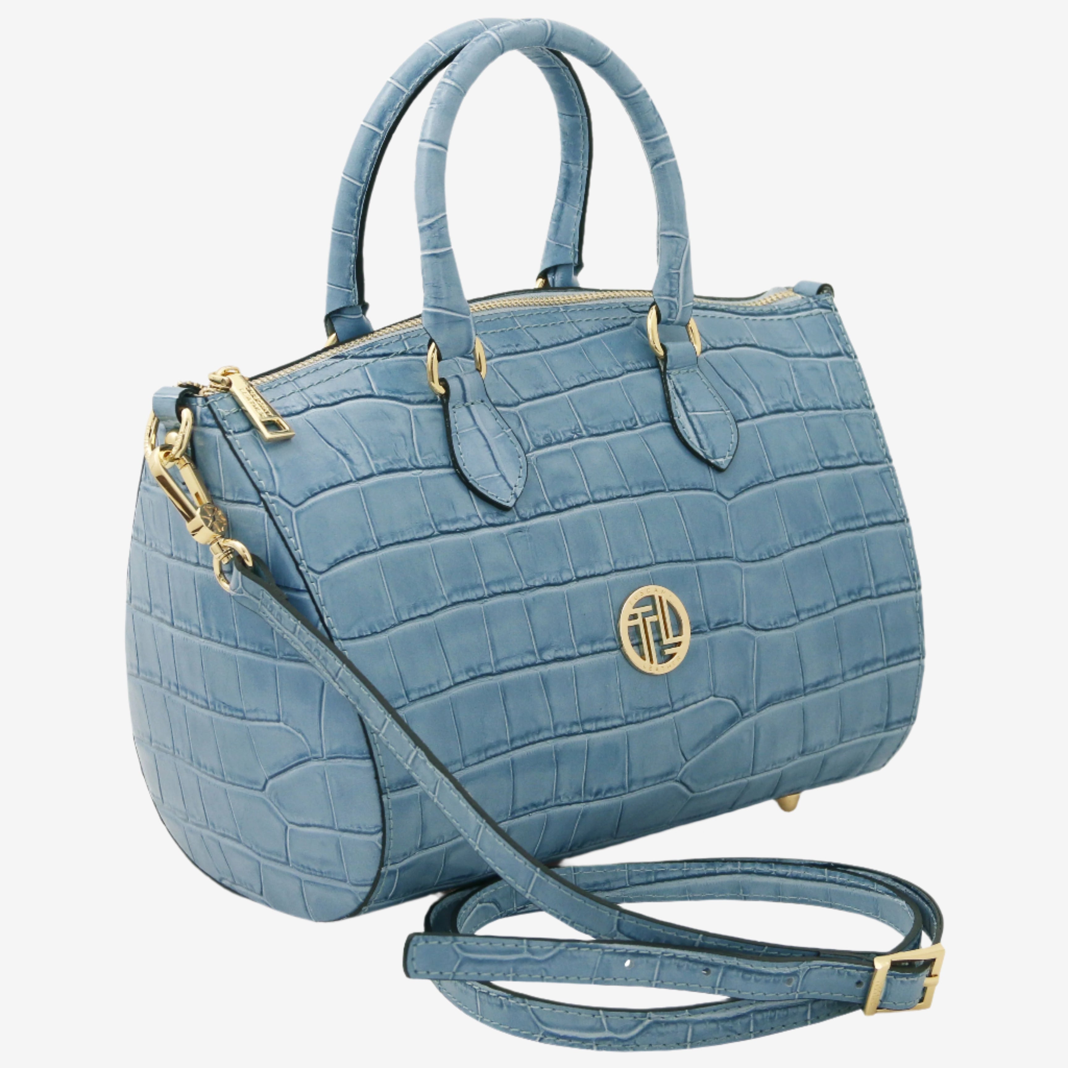 Tuscany Leather handtas Layla croco TL142398 Light Blue zijkant