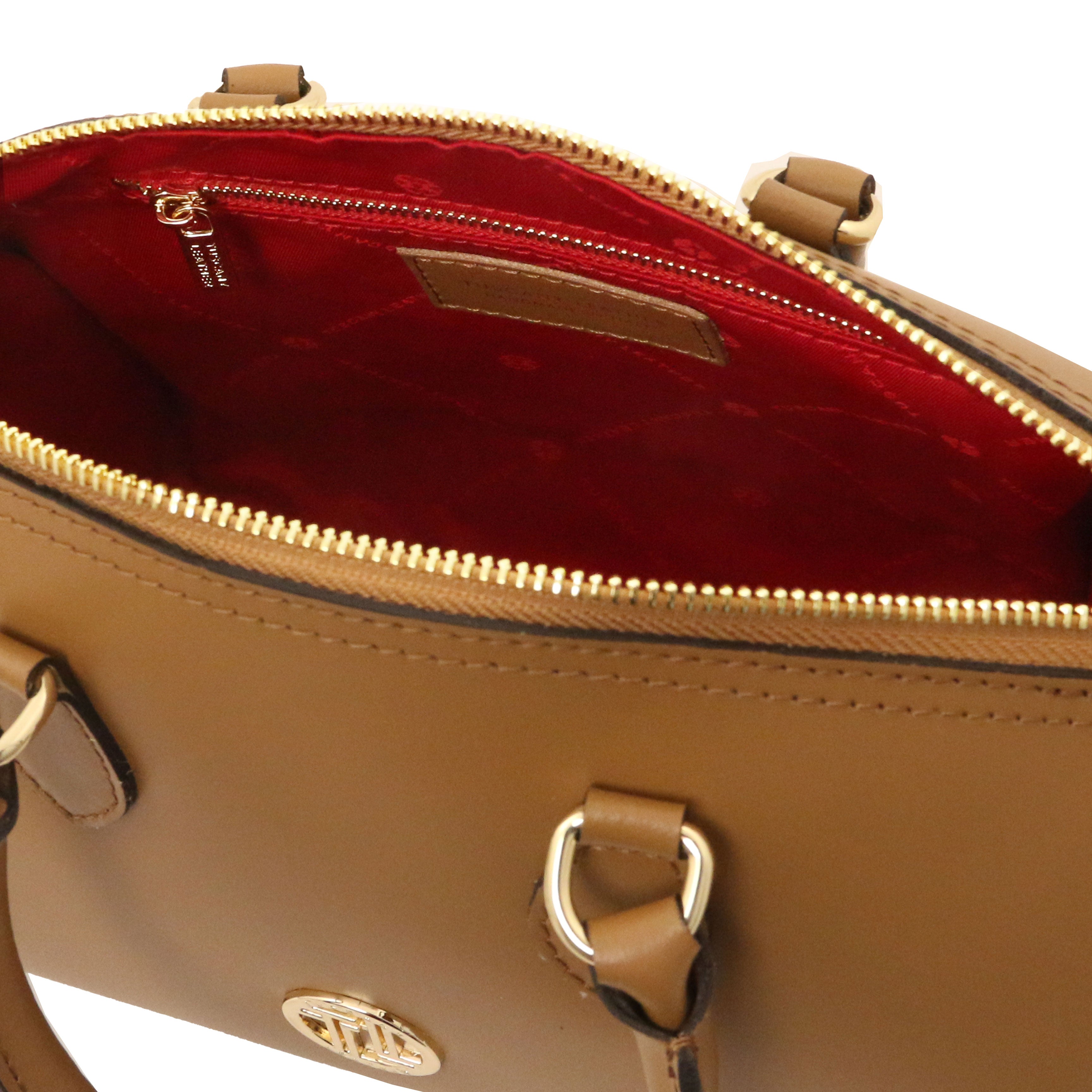 Tuscany Leather handtas Layla TL142399 voor dames cognac binnenkant