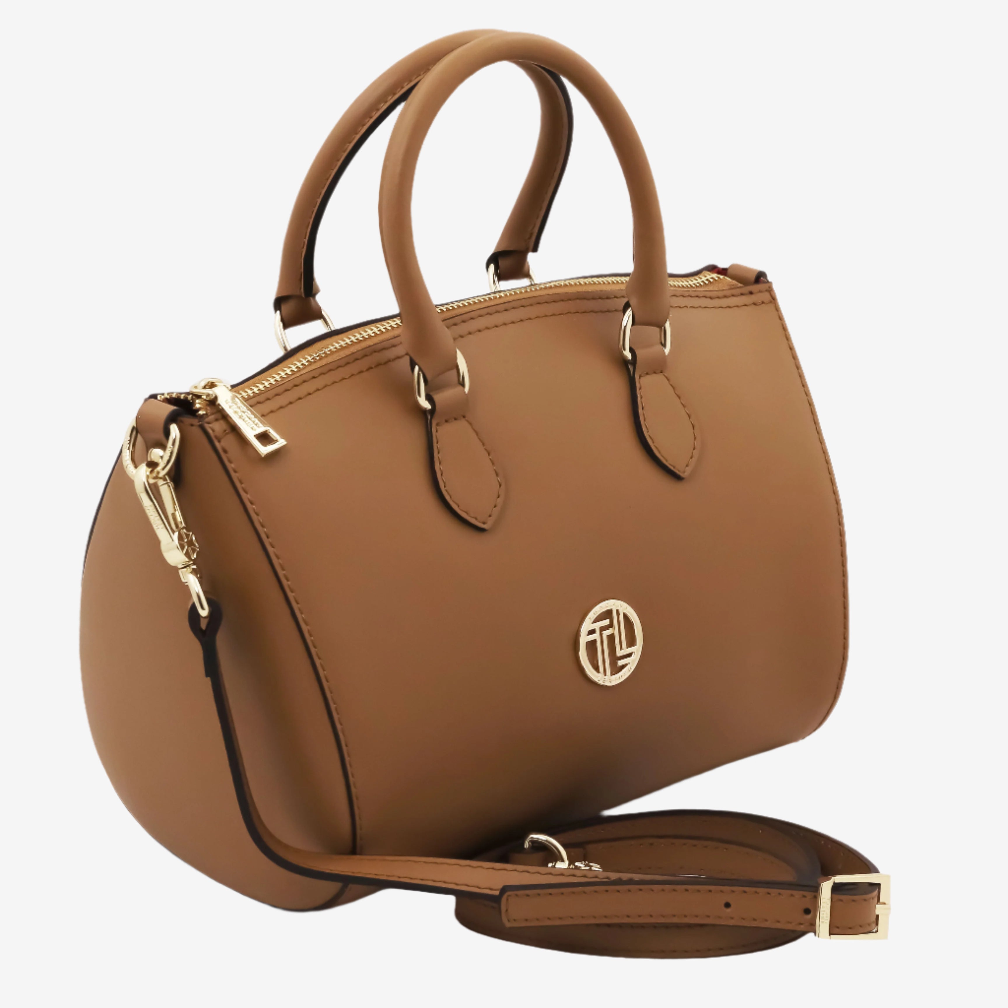 Tuscany Leather handtas Layla TL142399 voor dames cognac zijkant