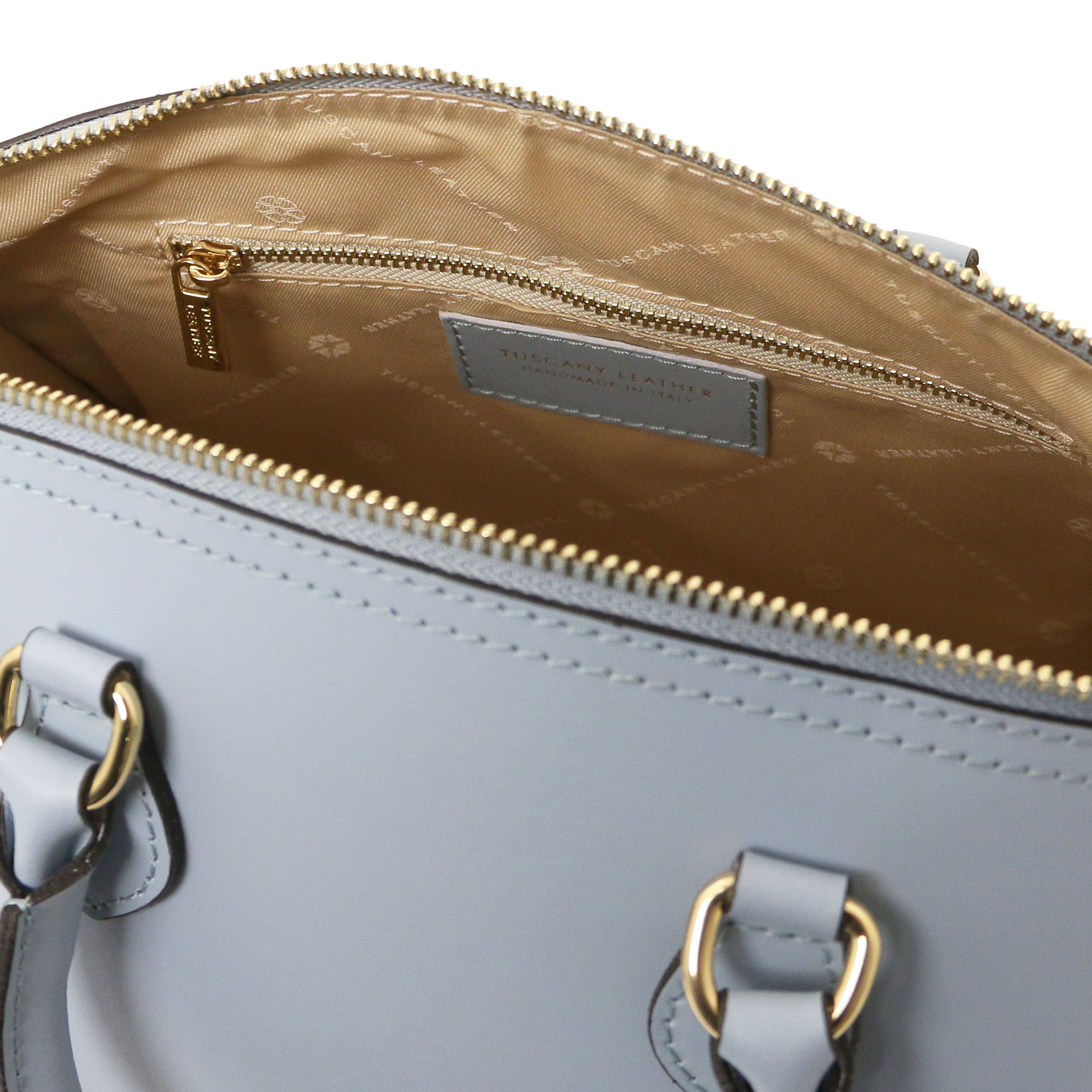 Tuscany Leather handtassen dames Layla TL142399 light blue binnenkant