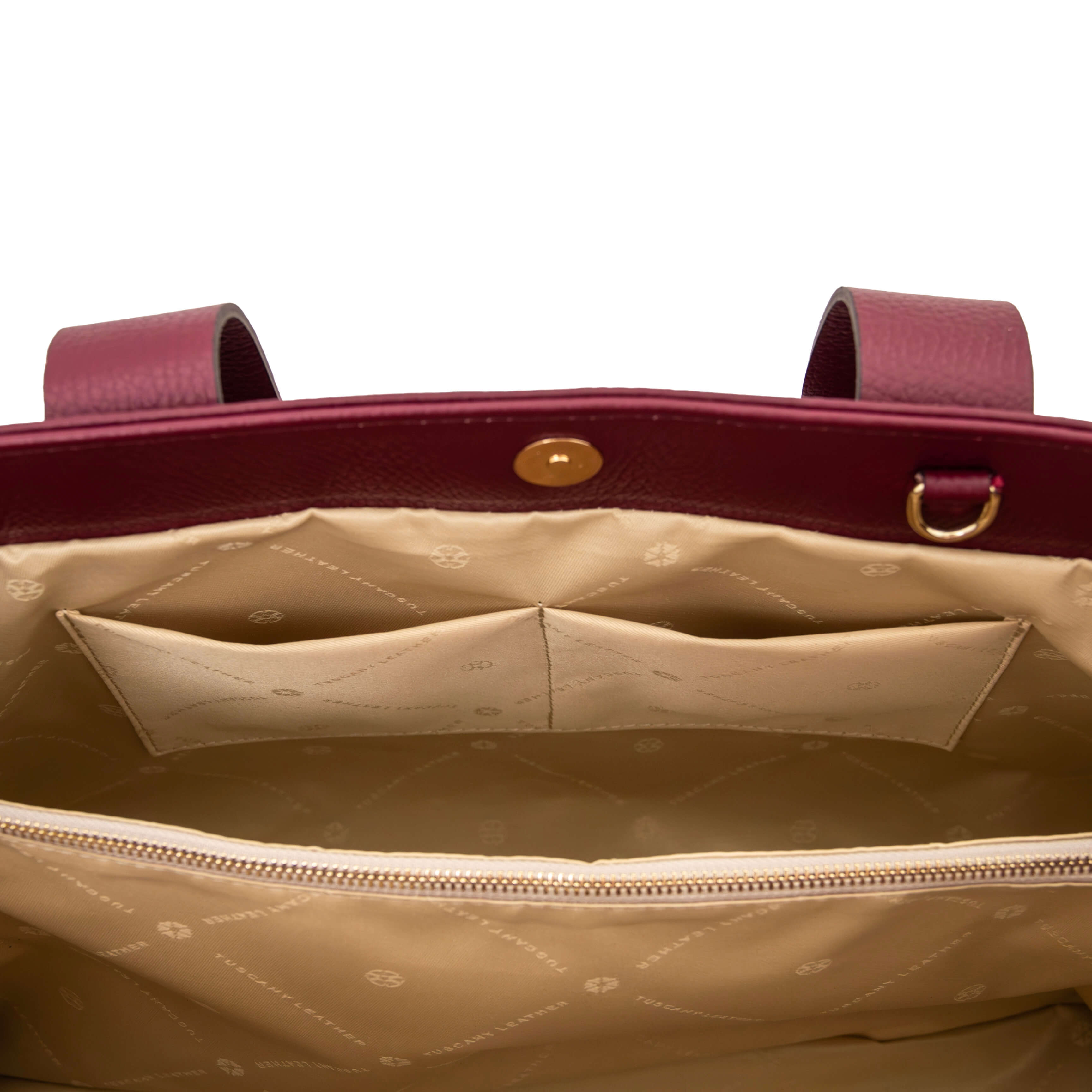 Tuscany Leather shoppers dames Callie TL142415 bordeaux binnenvakken