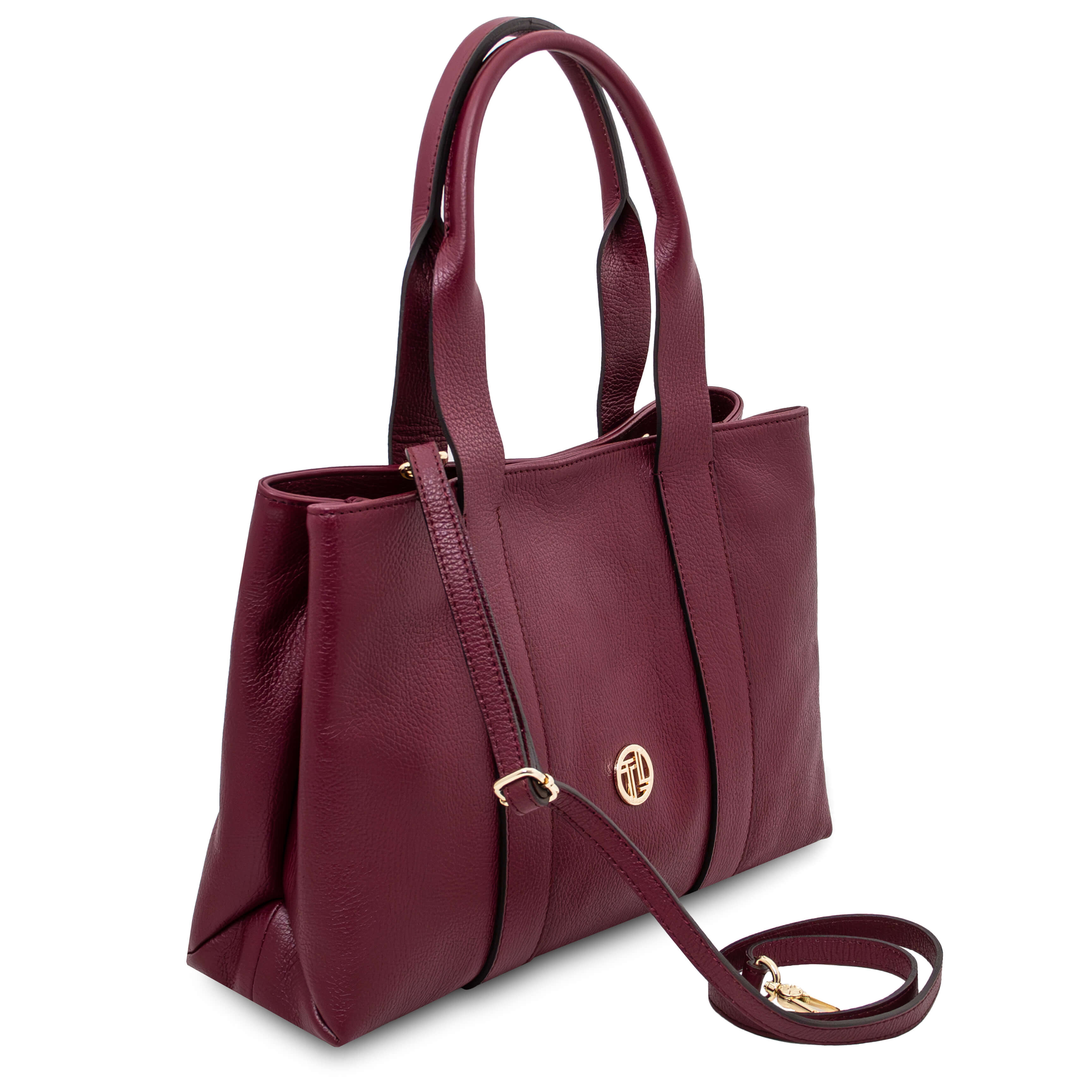 Tuscany Leather shoppers dames Callie TL142415 bordeaux zijkant