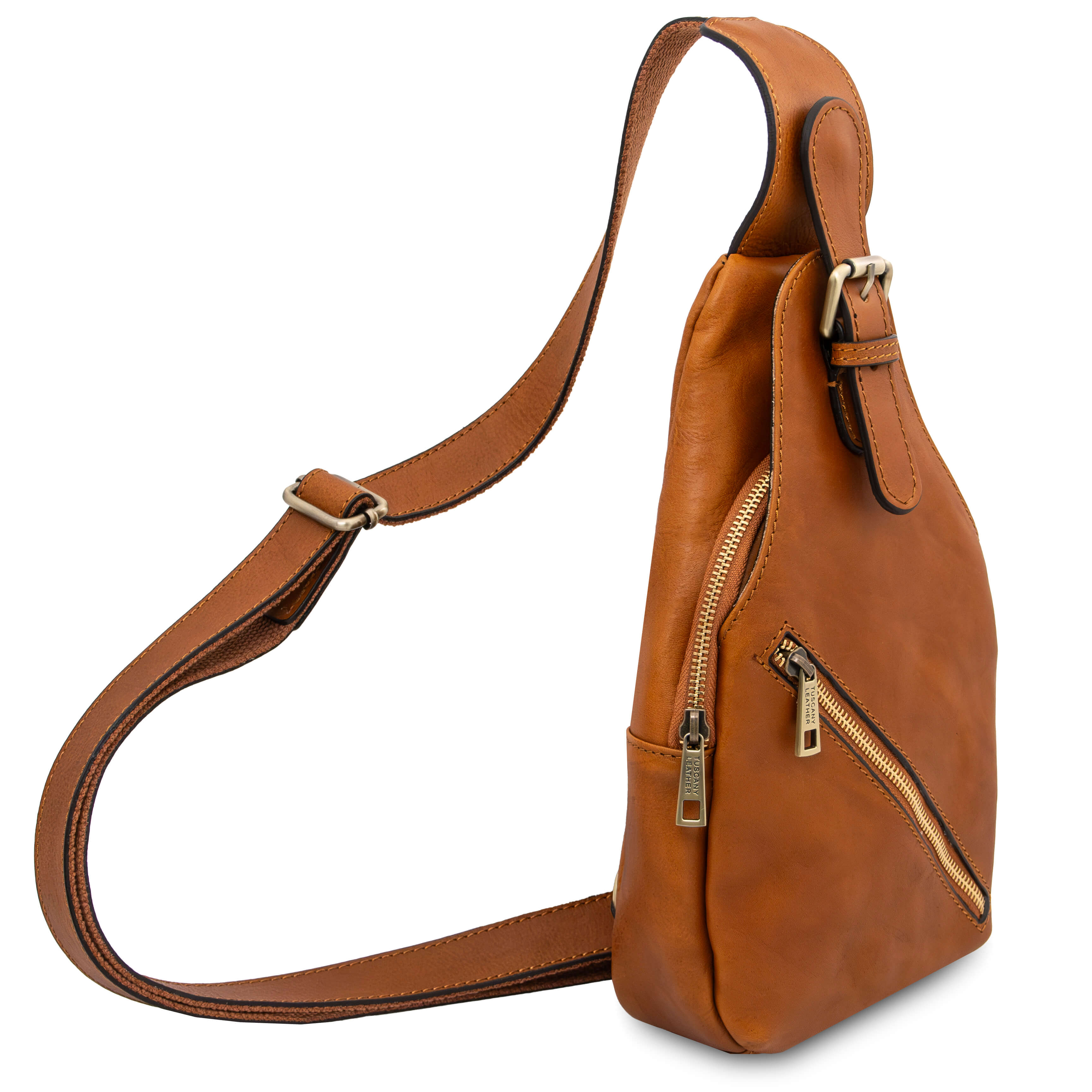 Tuscany Leather crossbodytassen heren Kevin TL142423 natural zijkant