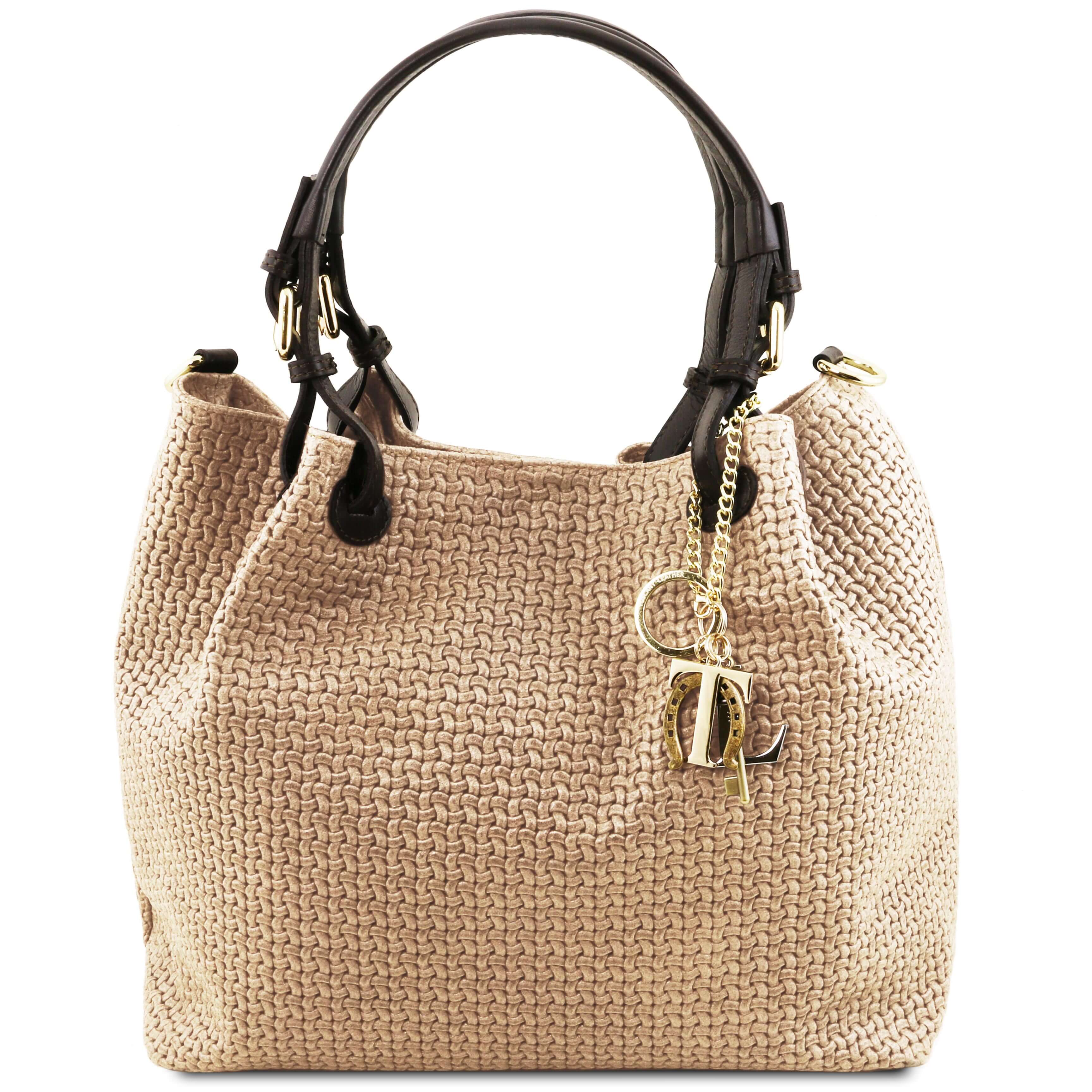 Tuscany Leather leren shopper TL KEYLUCK voor dames TL141573 beige