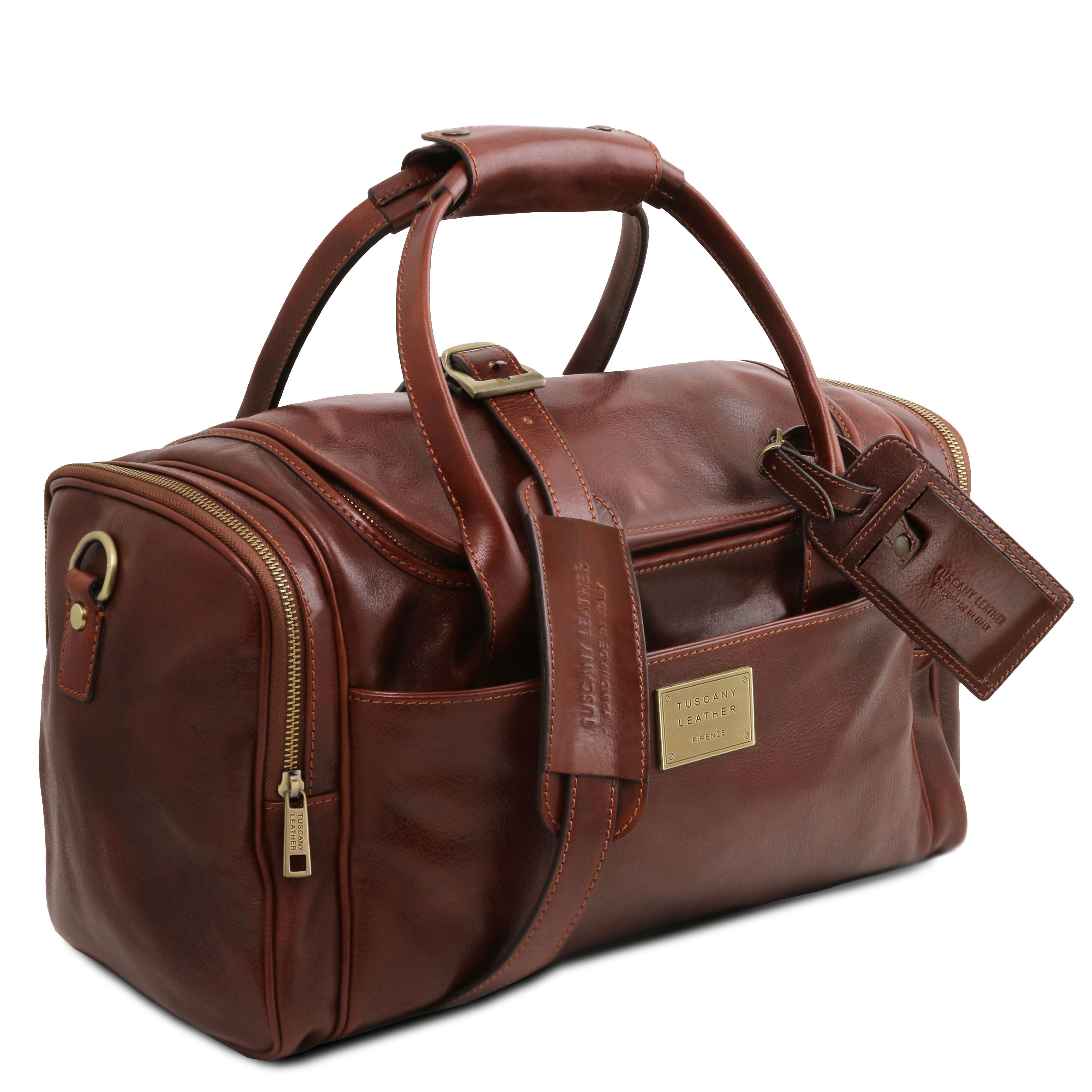 Tuscany Leather reistas leer TL Voyager bruin zijkant