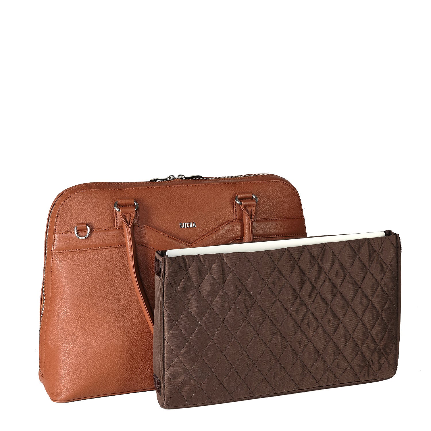 Socha laptoptas leer Diamond Couture 15.6 cognac sleeve